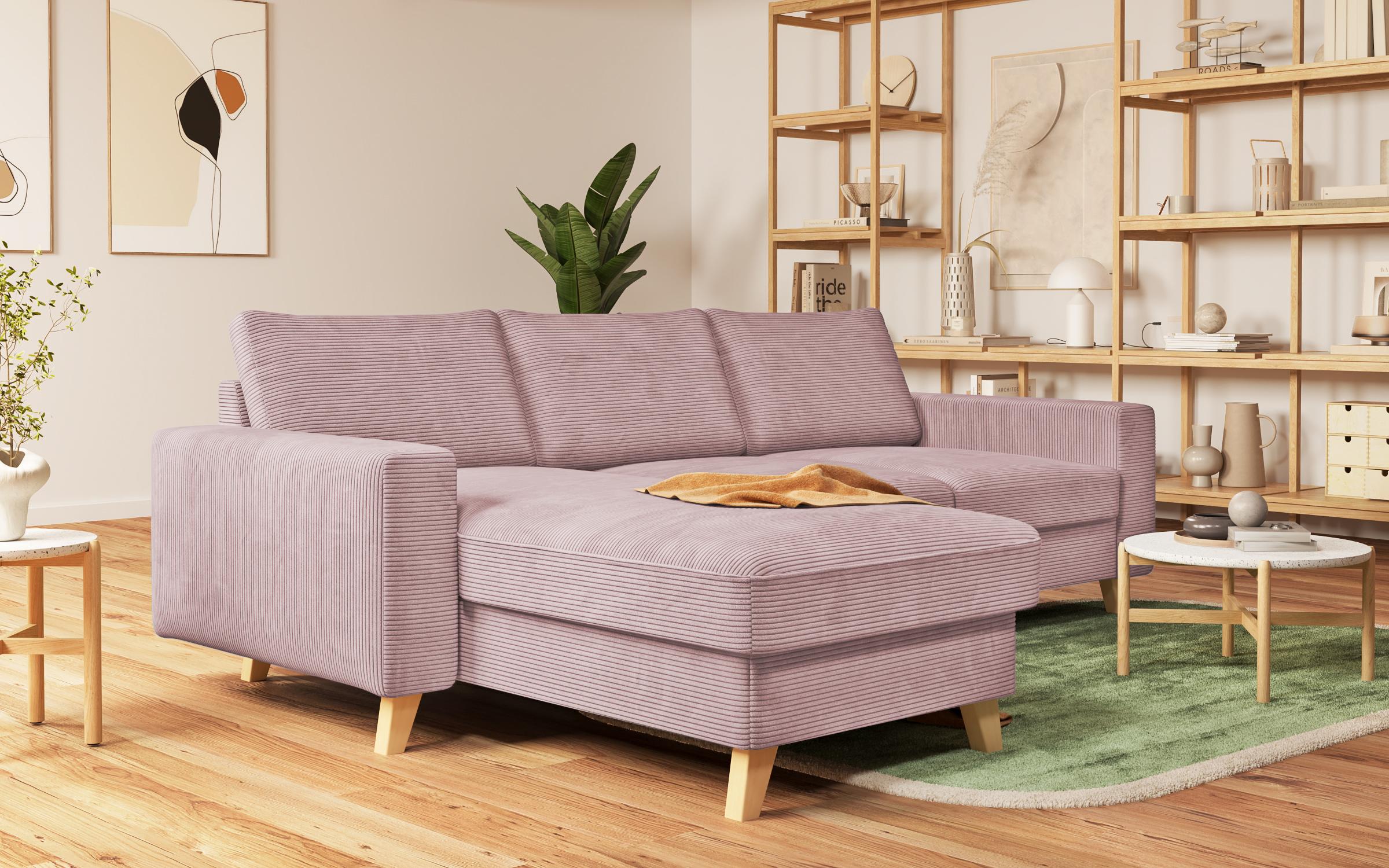 Extendable corner sofa Marden, pink  3