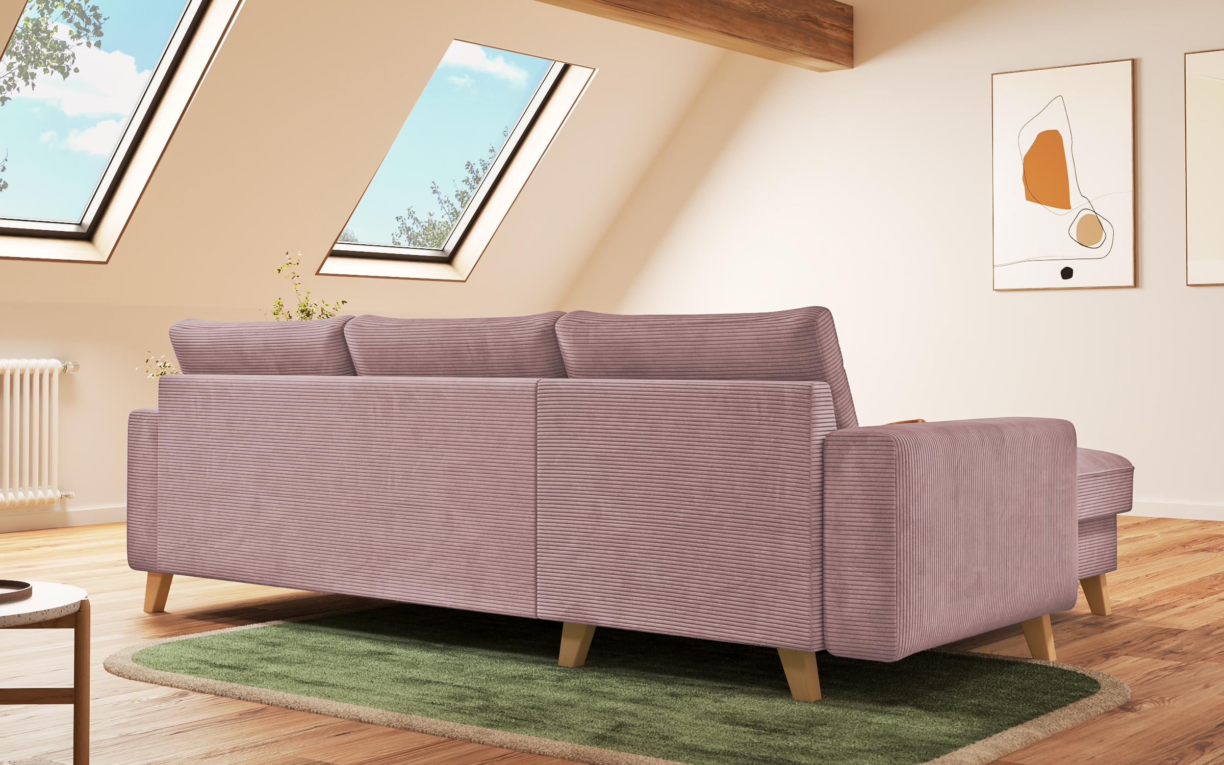 Extendable corner sofa Marden, pink  6