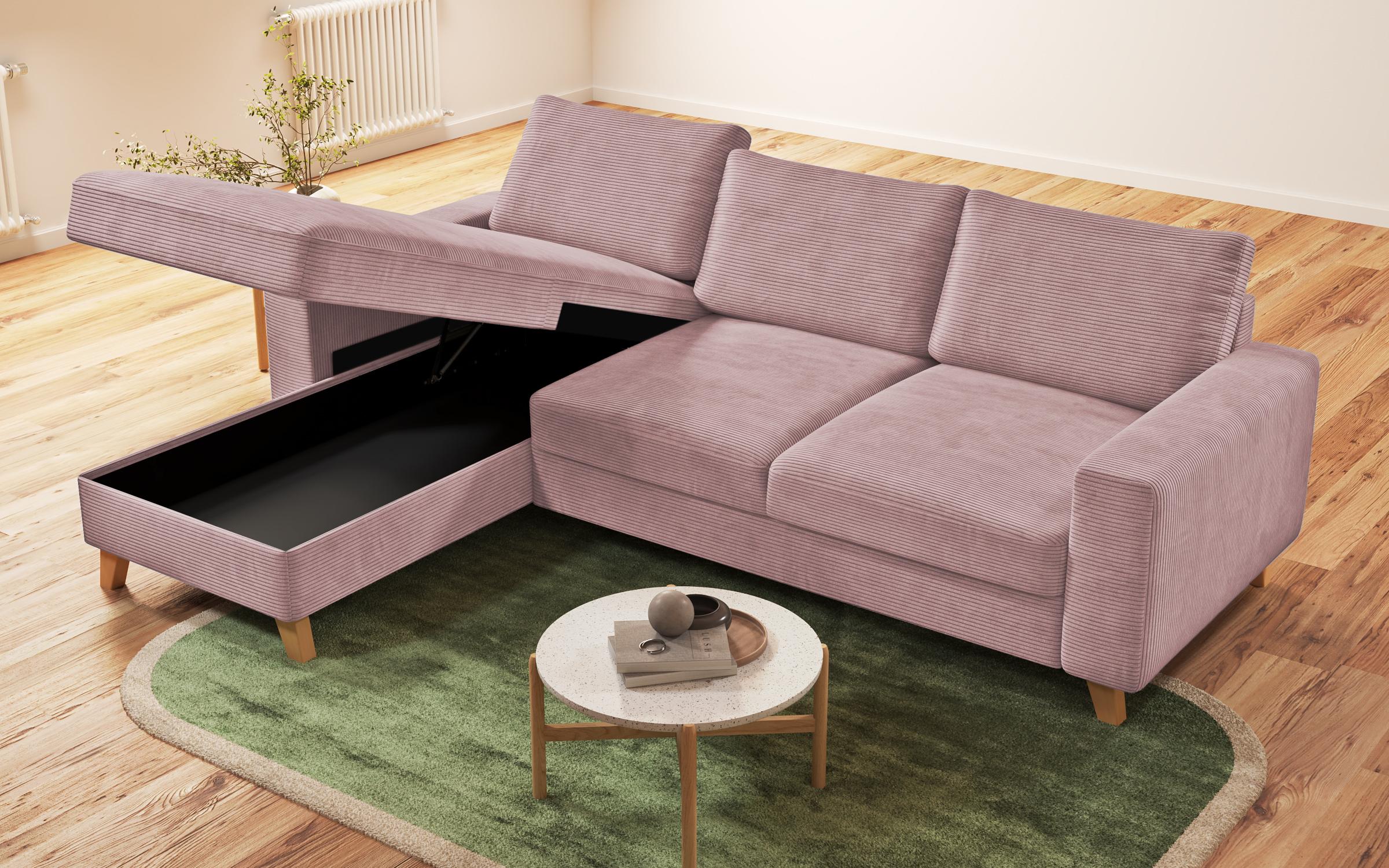 Extendable corner sofa Marden, pink  7