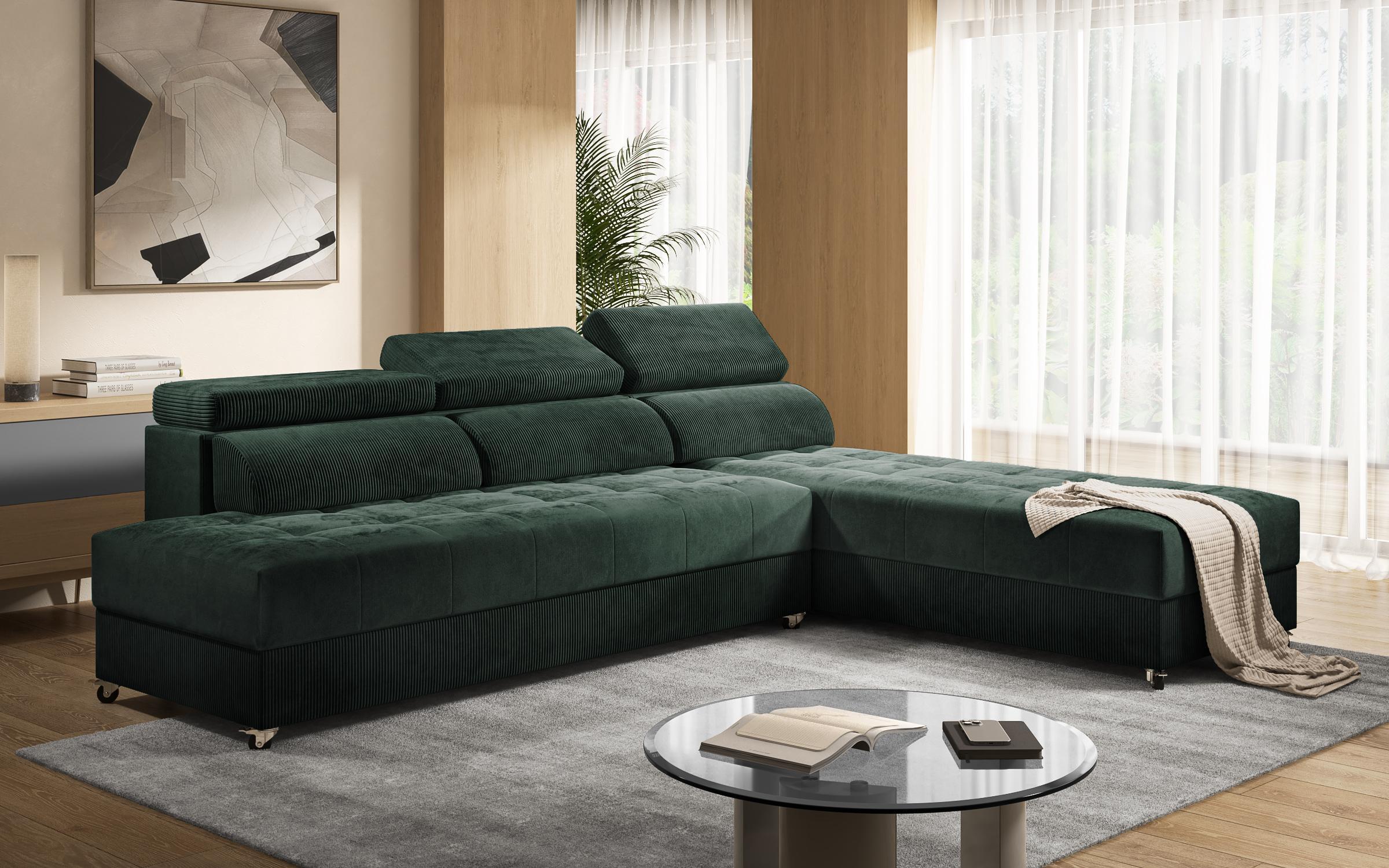 Living room corner Galance Nova, green  3