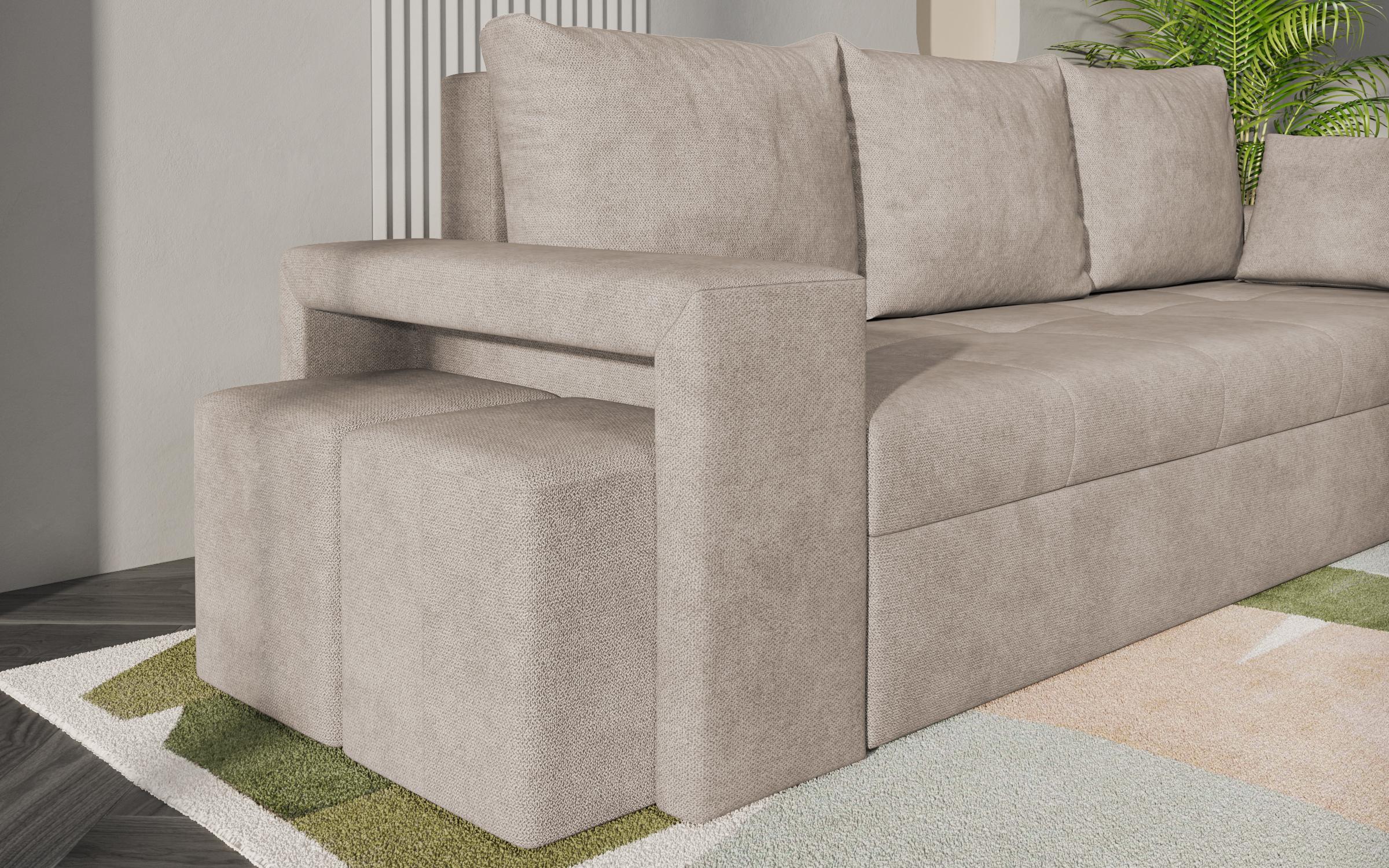Extendable sofa + оttoman Maron, light beige  5