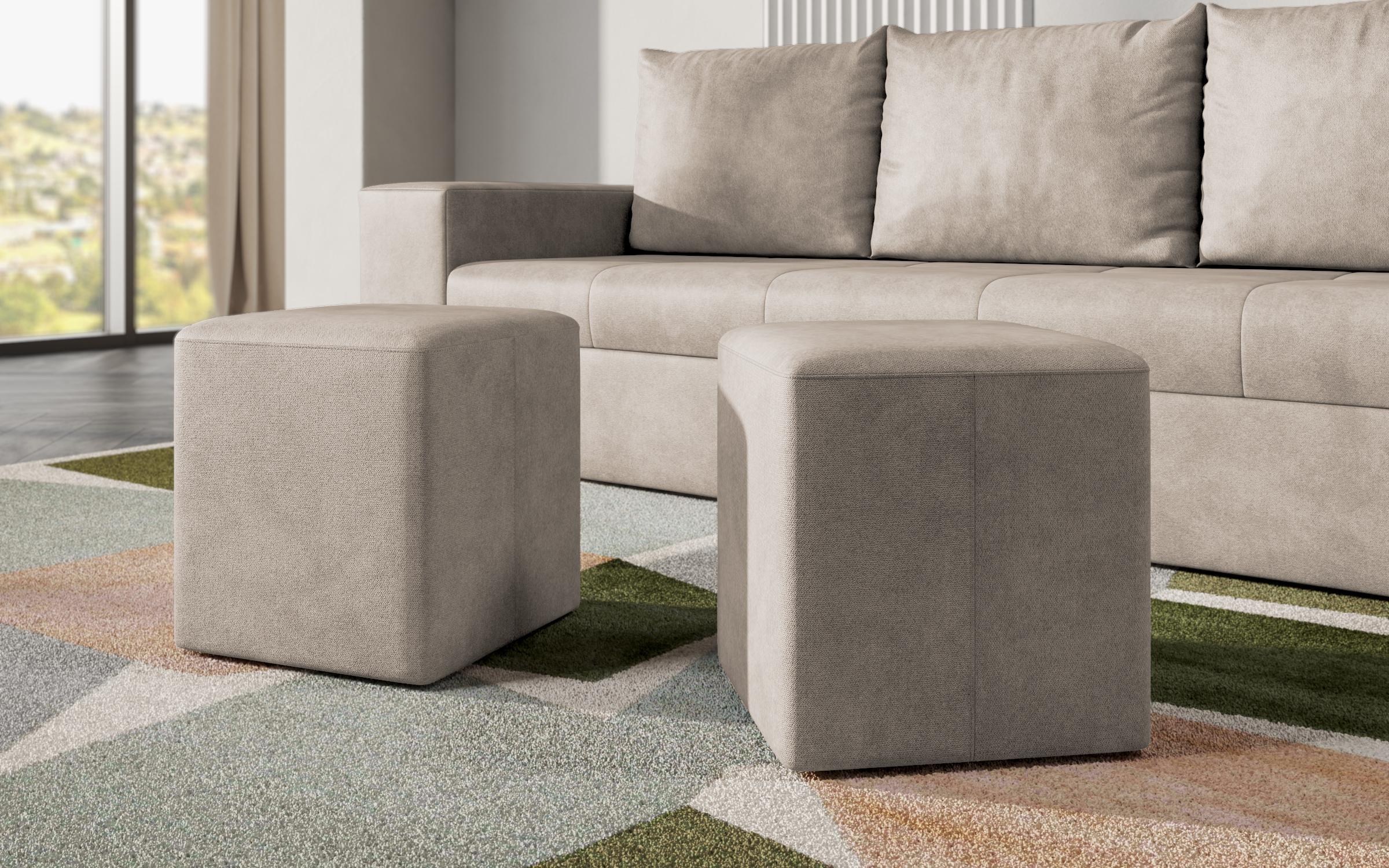 Extendable sofa + оttoman Maron, light beige  4