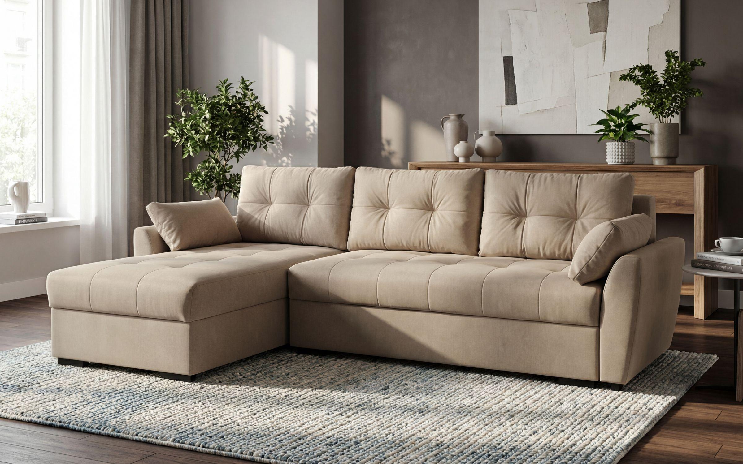 Extendable corner sofa Mars, dark beige  3