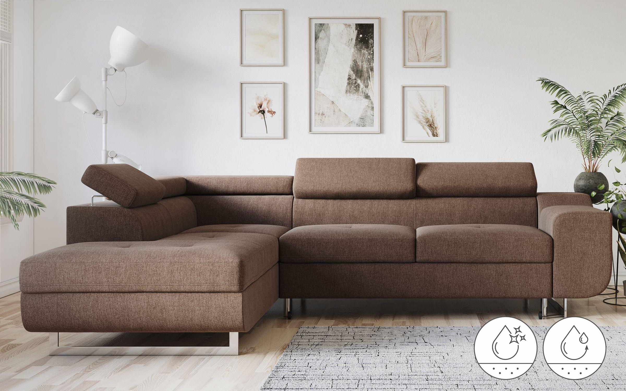 Extendable corner sofa Ravena, dark beige  6