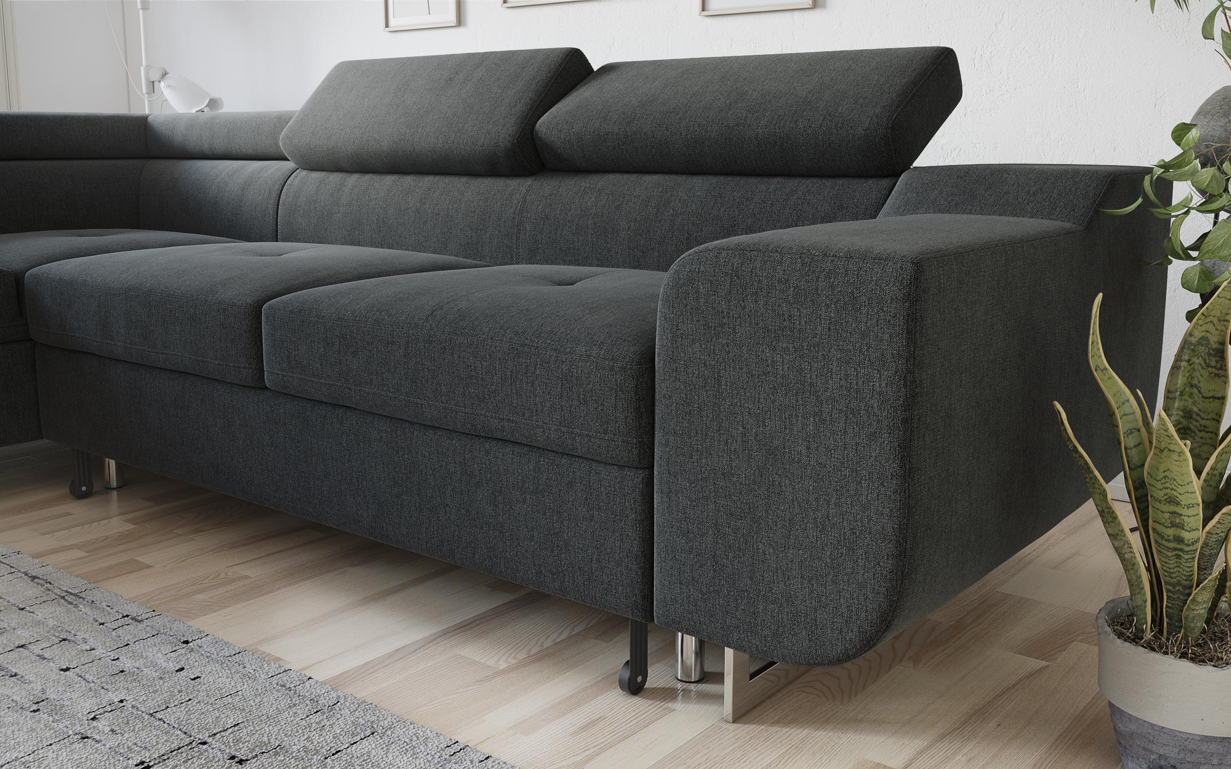 Extendable corner sofa Ravena, dark grey  8