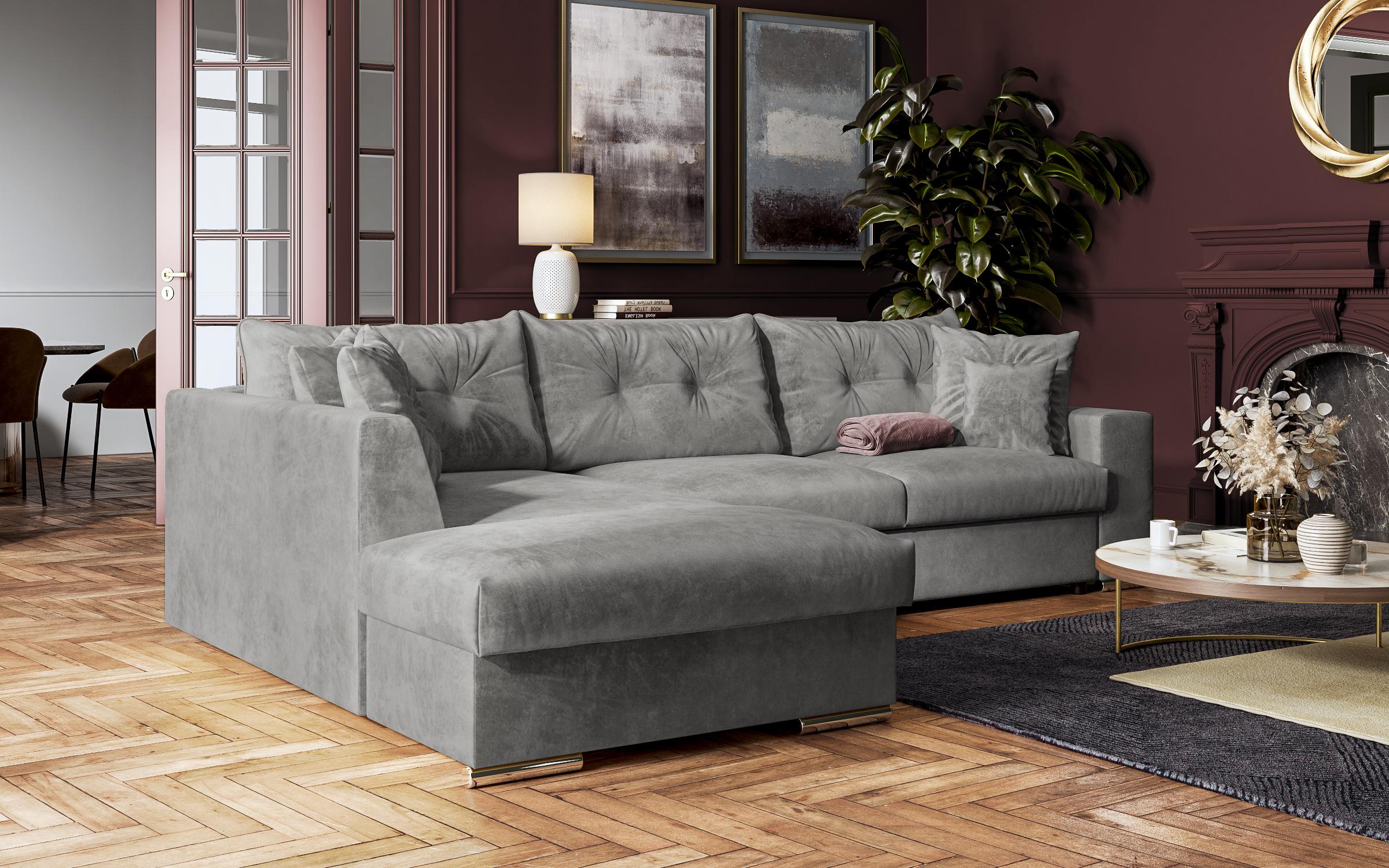Extendable corner sofa Rome, light grey  4