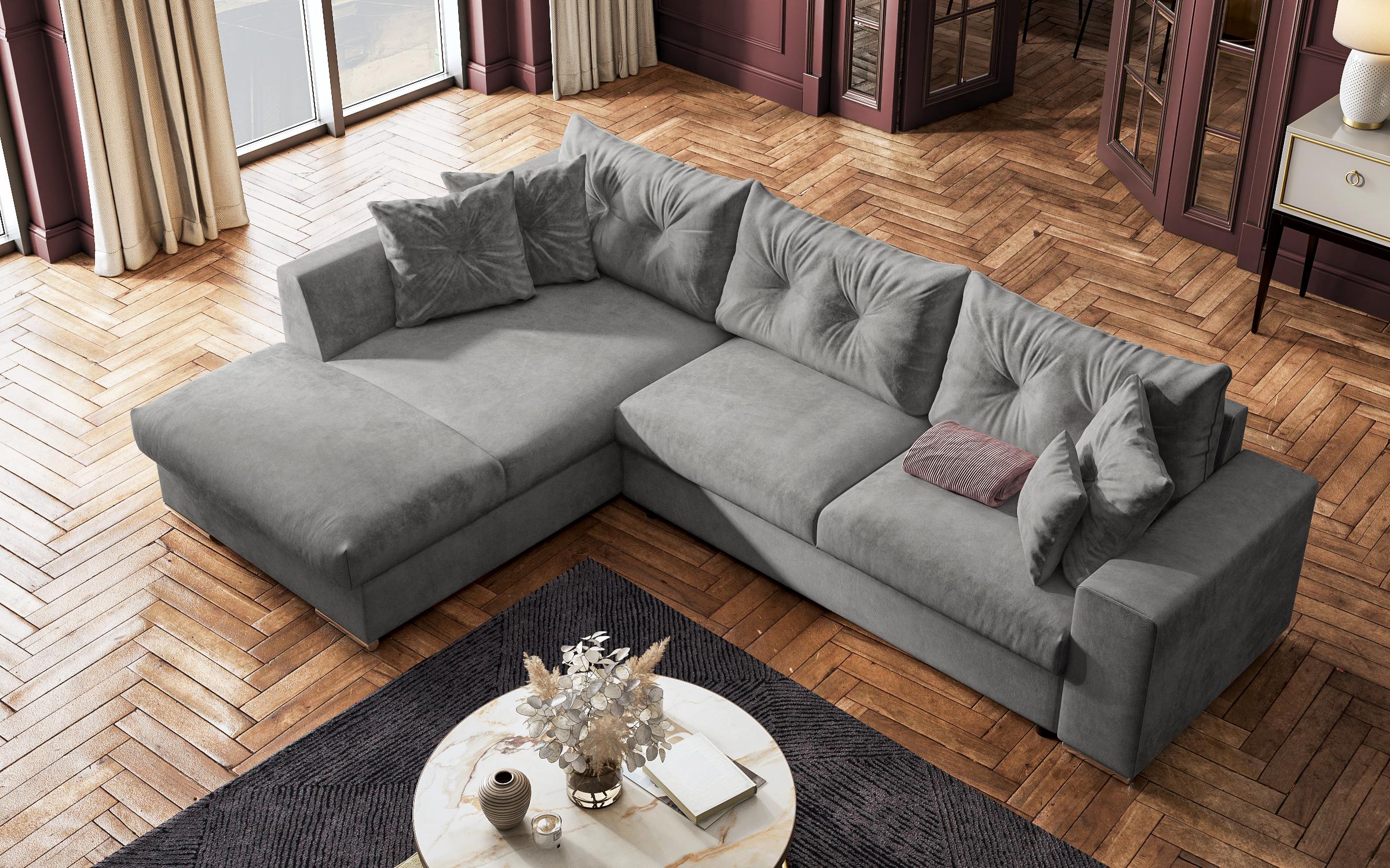 Extendable corner sofa Rome, light grey  5