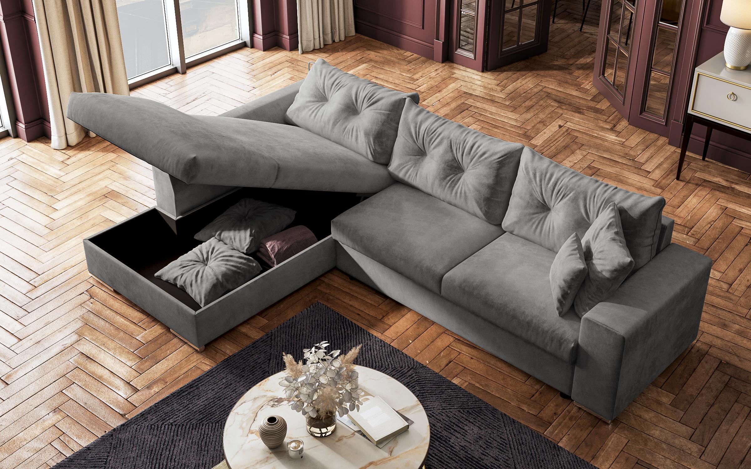 Extendable corner sofa Rome, light grey  7