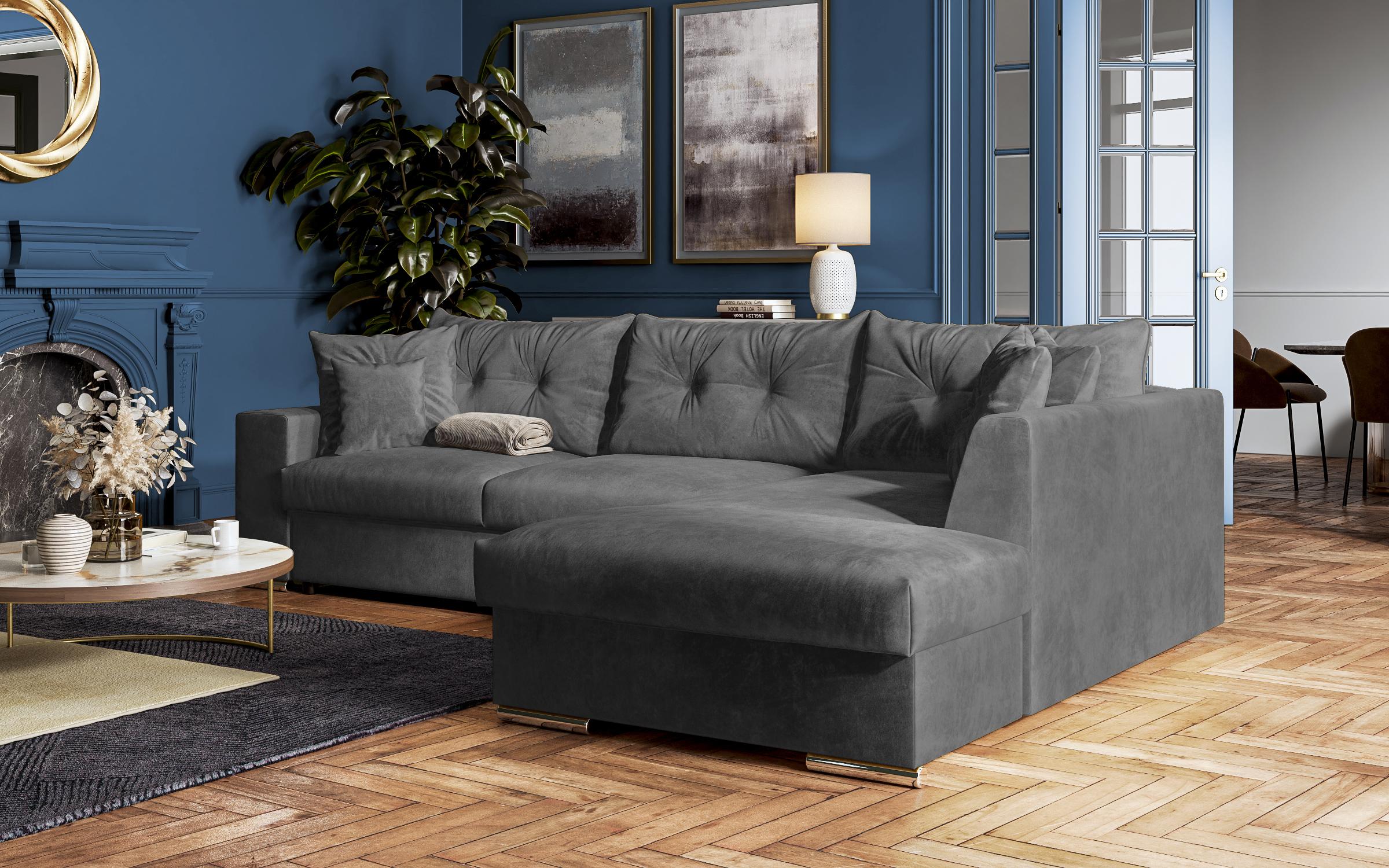 Extendable corner sofa Rome, dark grey  4