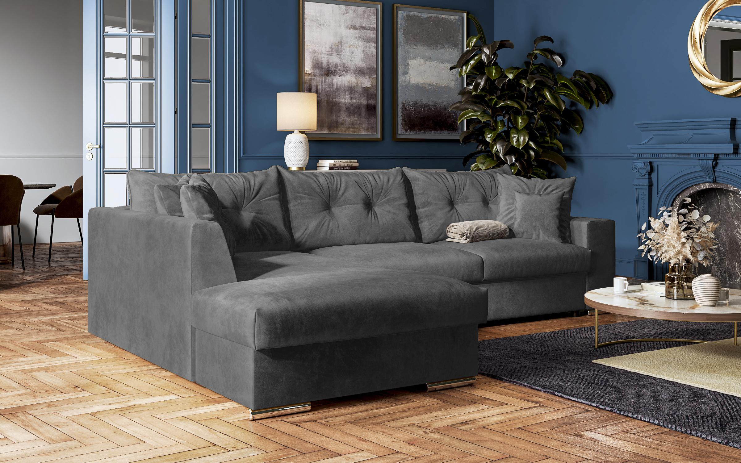 Extendable corner sofa Rome, dark grey  4