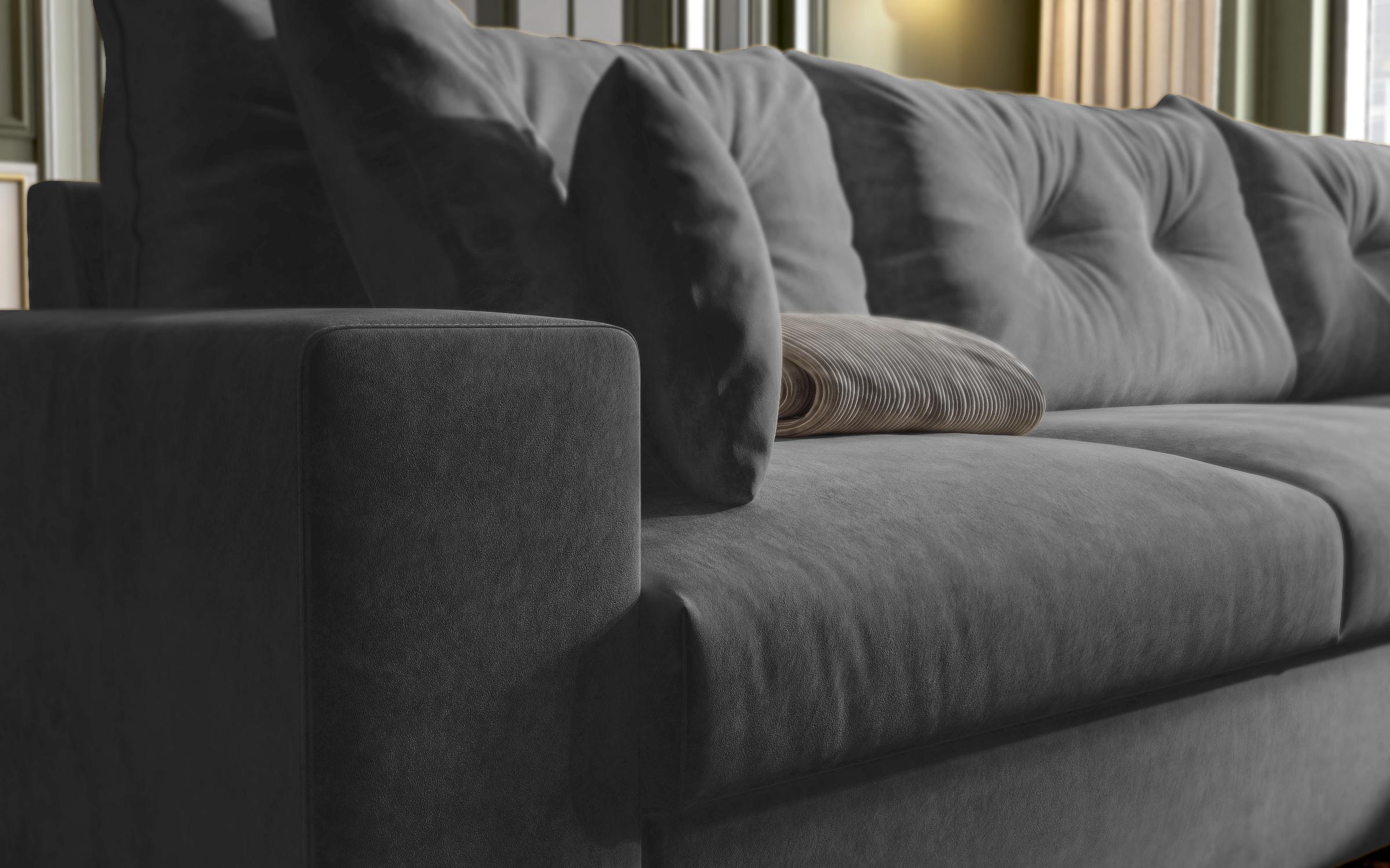 Extendable corner sofa Rome, dark grey  5