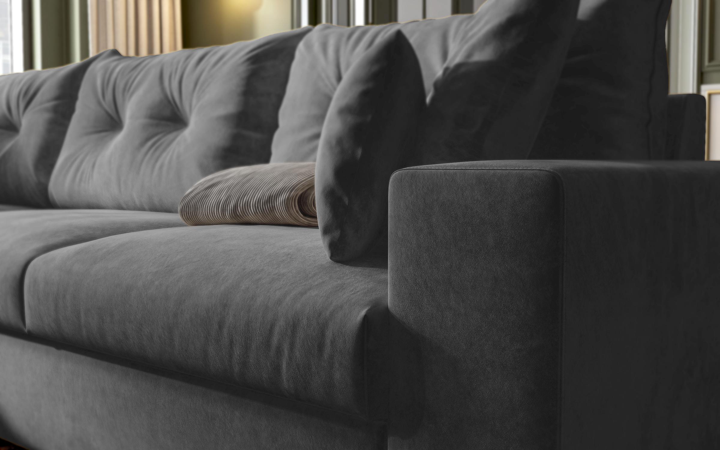 Extendable corner sofa Rome, dark grey  5