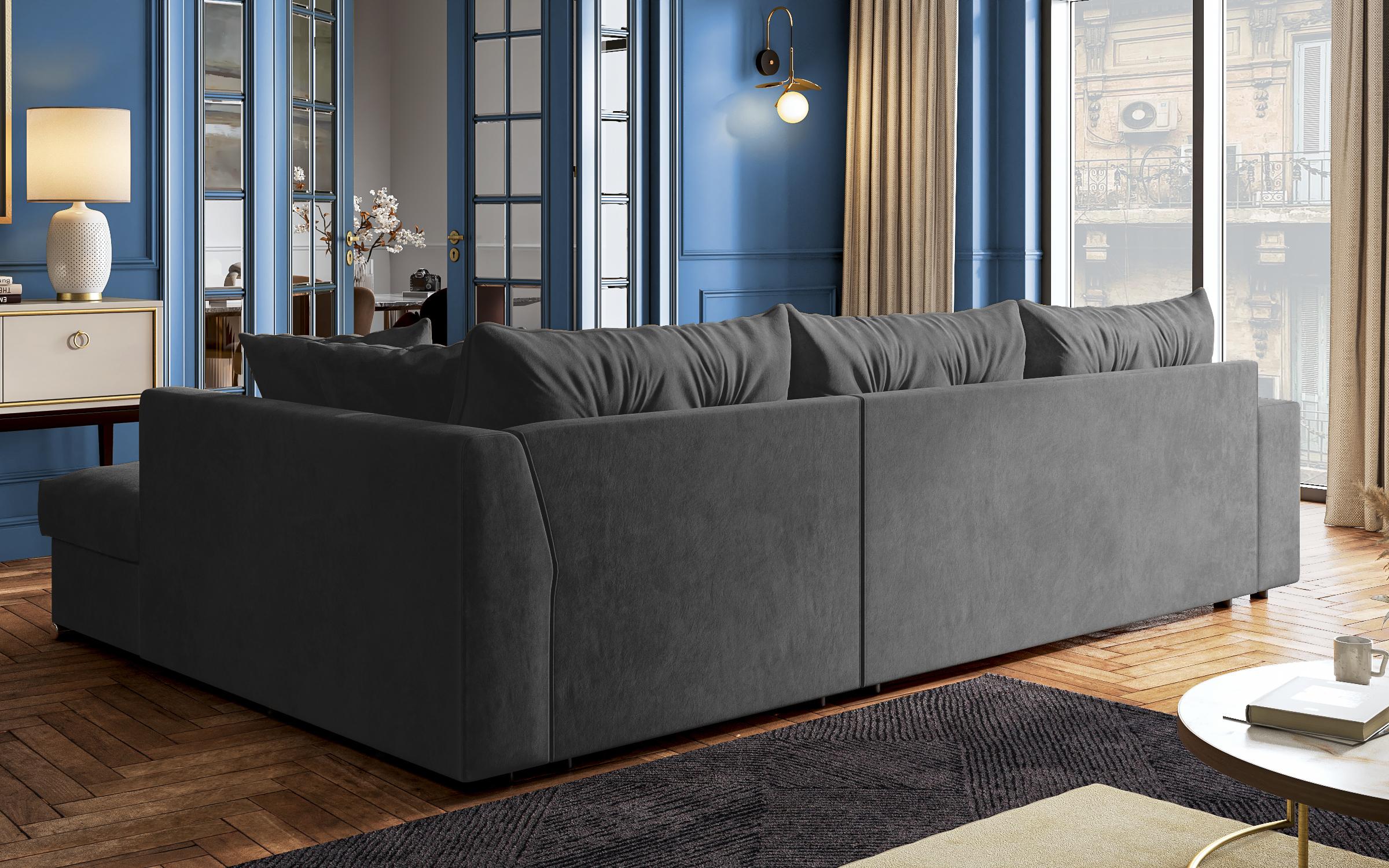 Extendable corner sofa Rome, dark grey  7