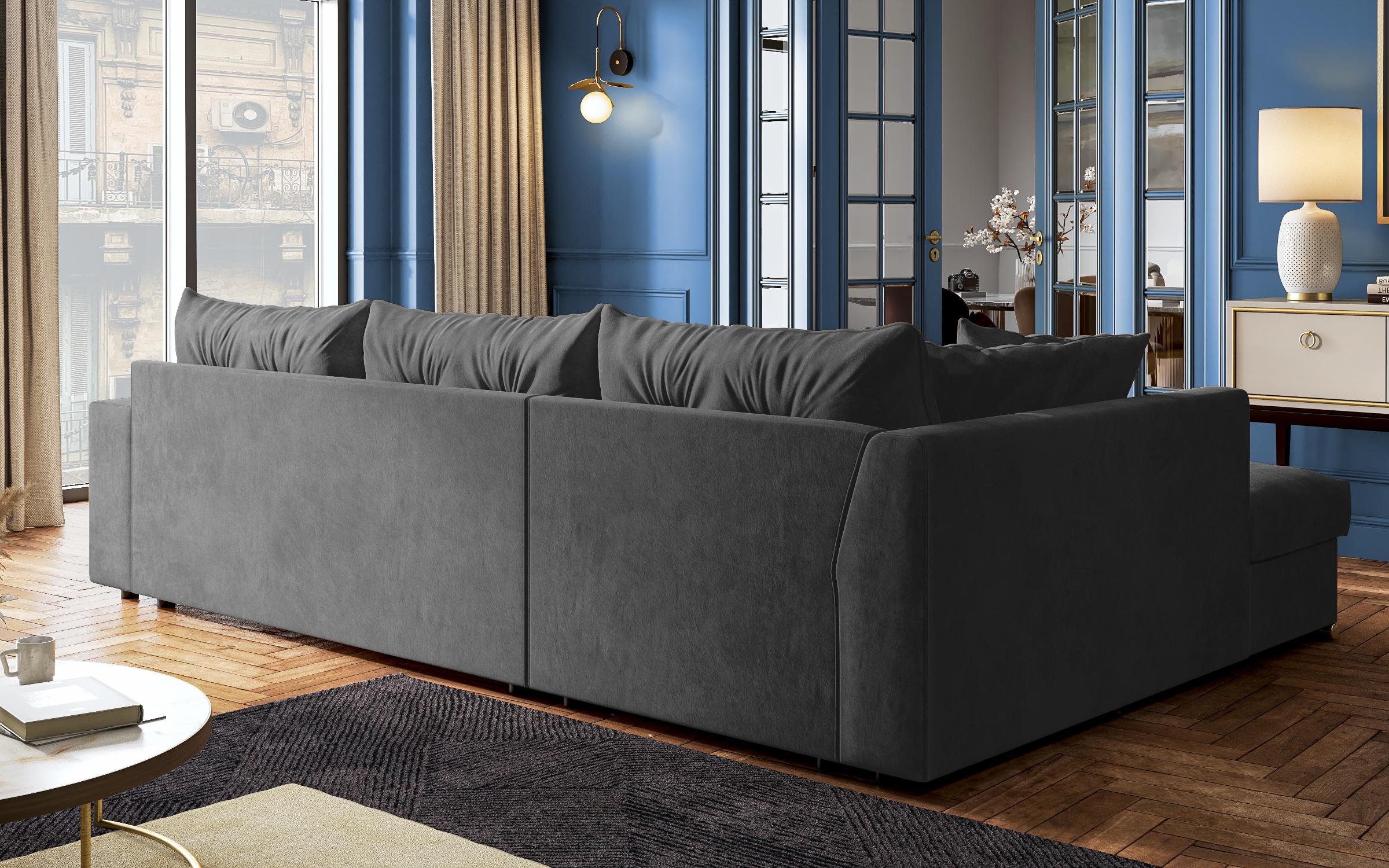 Extendable corner sofa Rome, dark grey  7