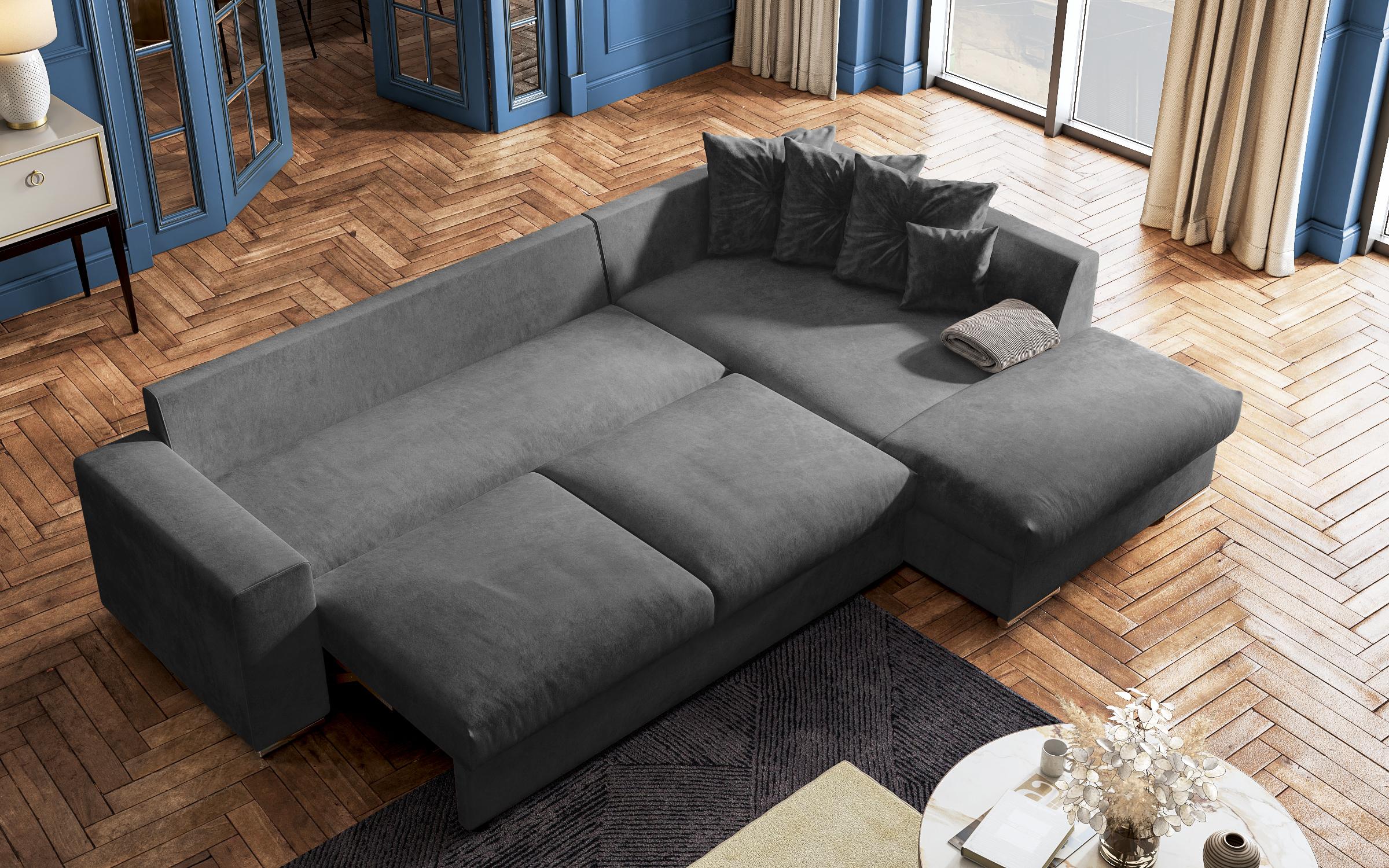 Extendable corner sofa Rome, dark grey  8