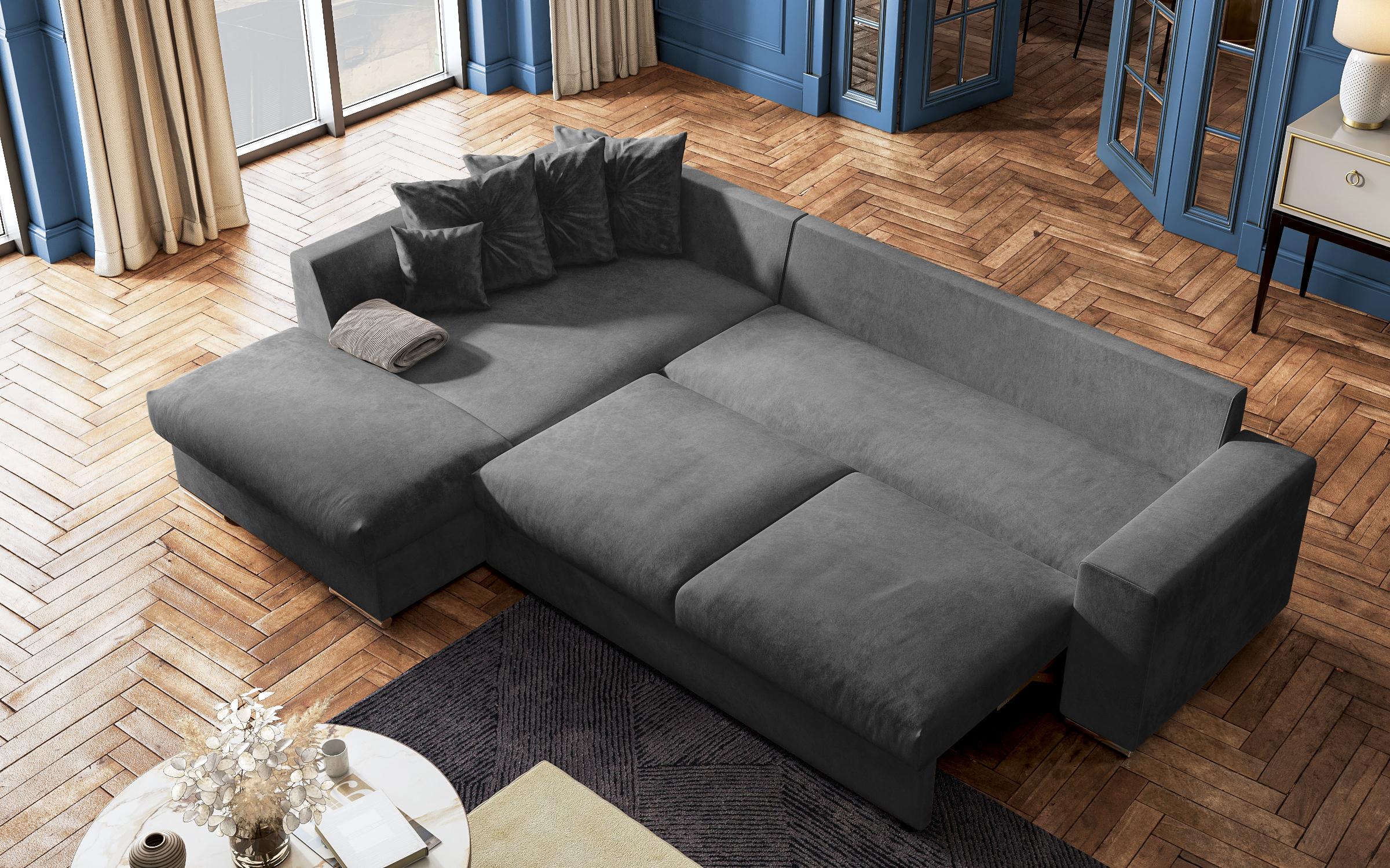 Extendable corner sofa Rome, dark grey  8