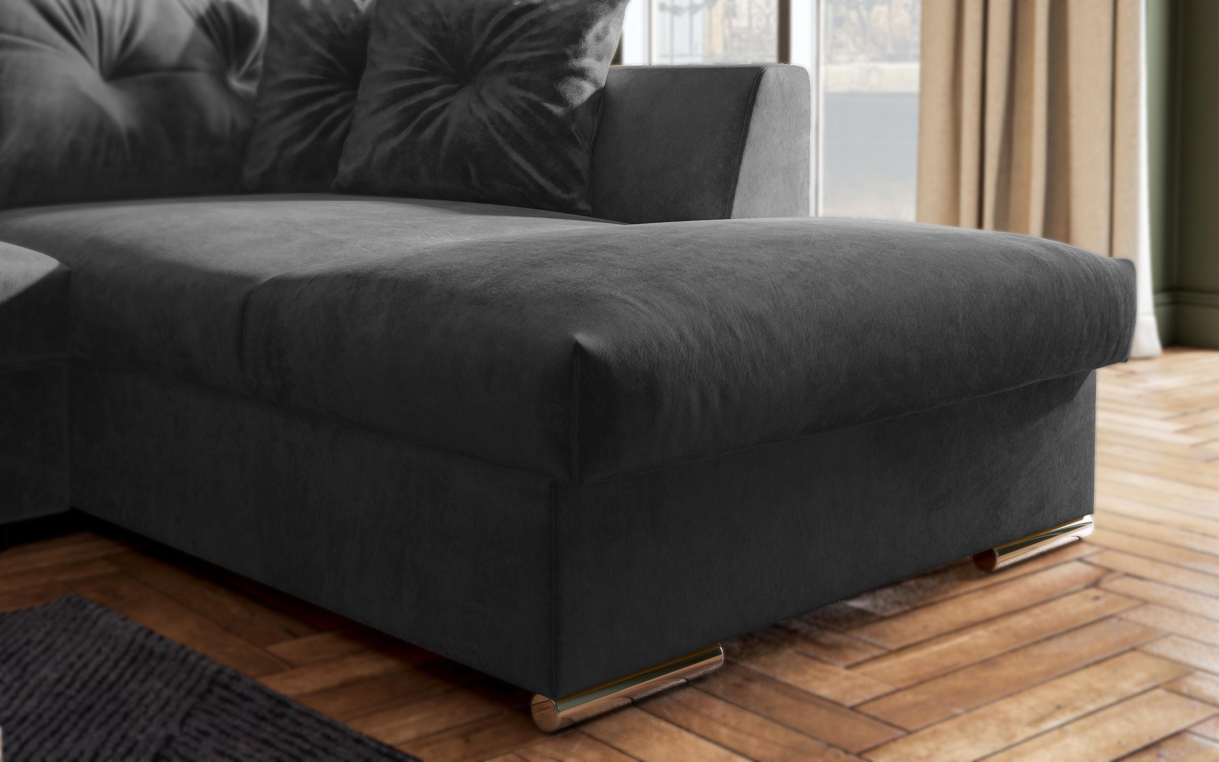 Extendable corner sofa Rome, dark grey  9