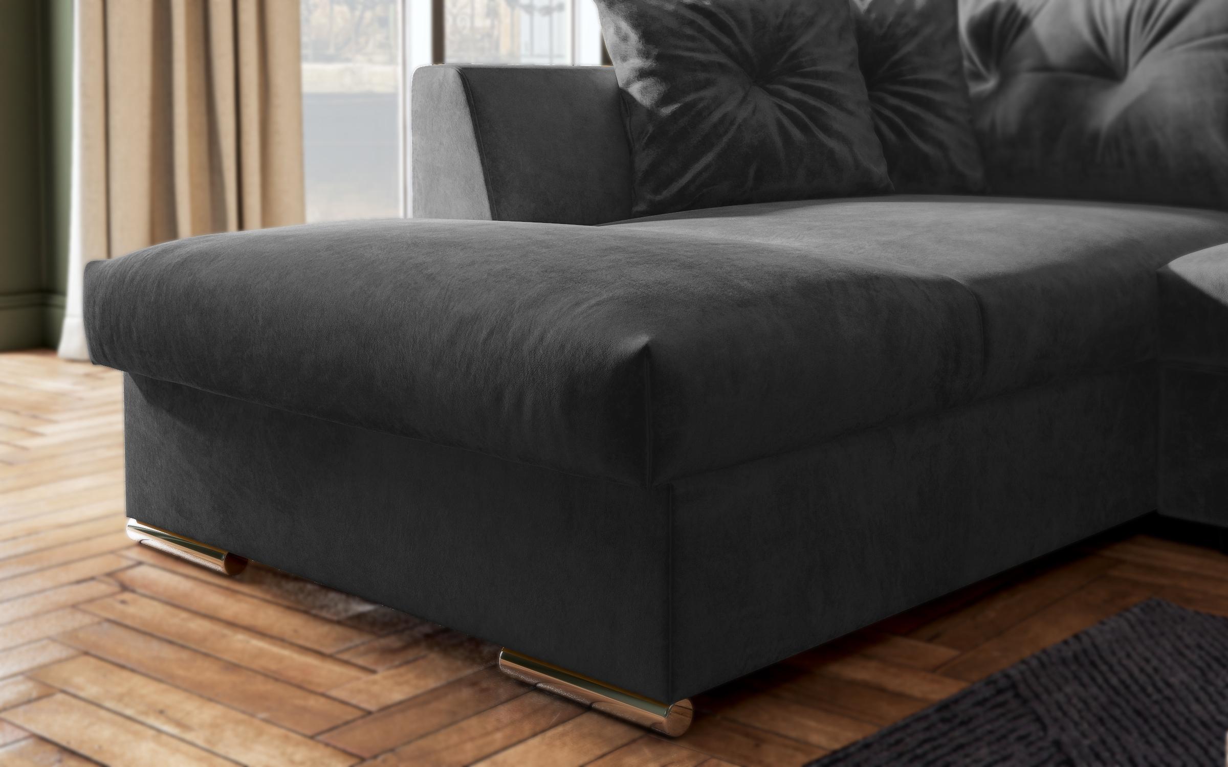 Extendable corner sofa Rome, dark grey  9