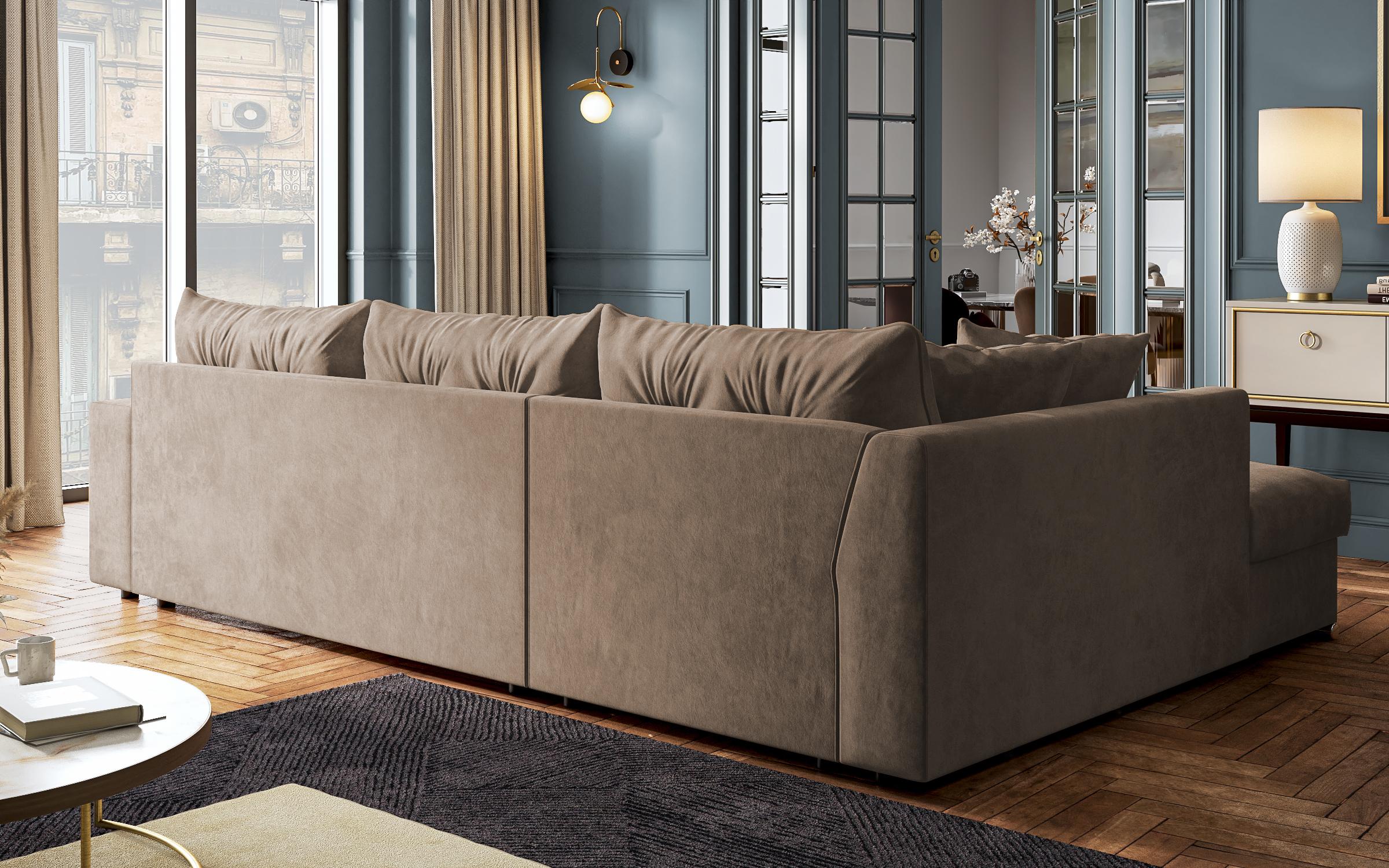 Extendable corner sofa Rome, brown  8