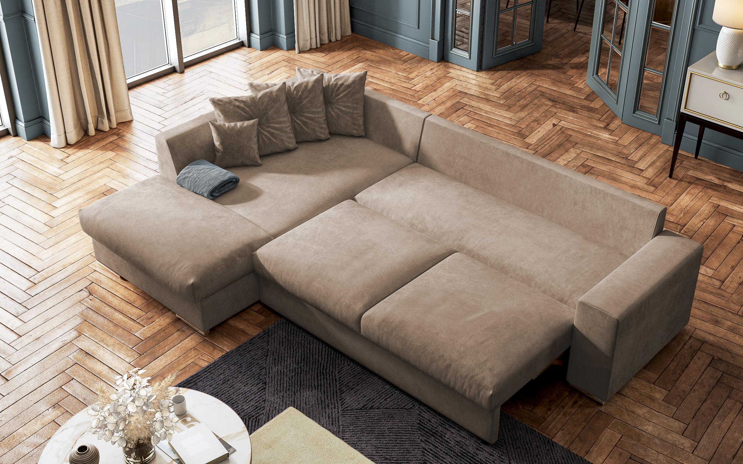 Extendable corner sofa Rome, brown  9