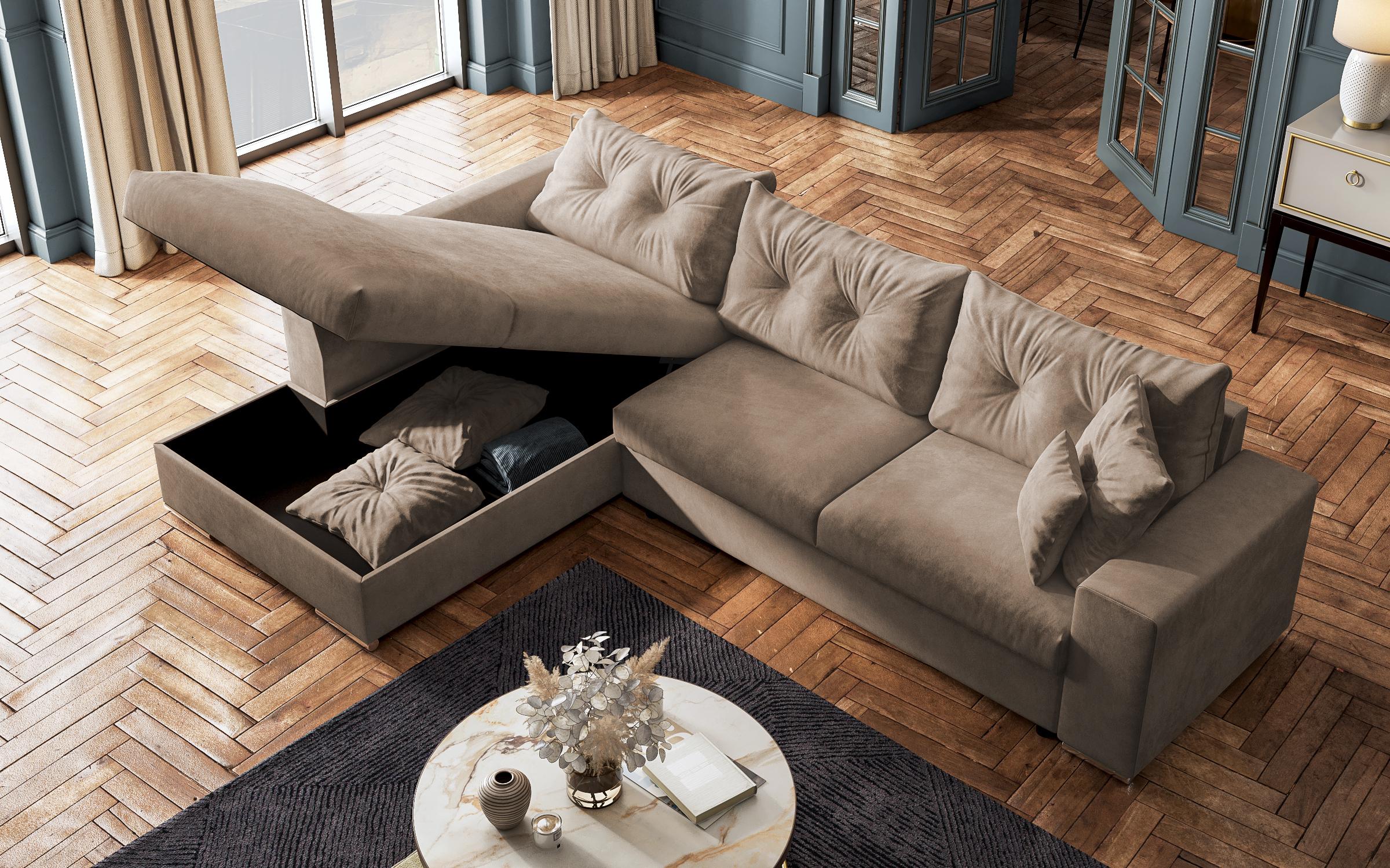 Extendable corner sofa Rome, brown  11
