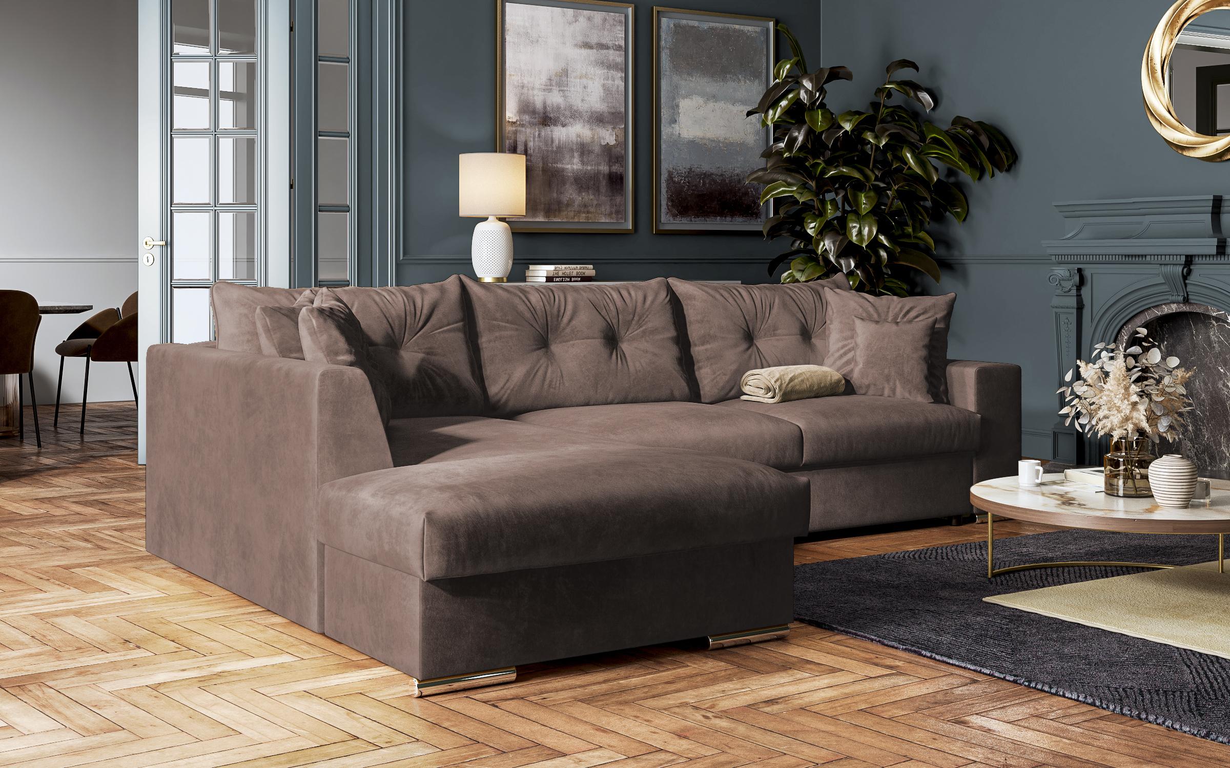 Extendable corner sofa Rome, dark brown  3