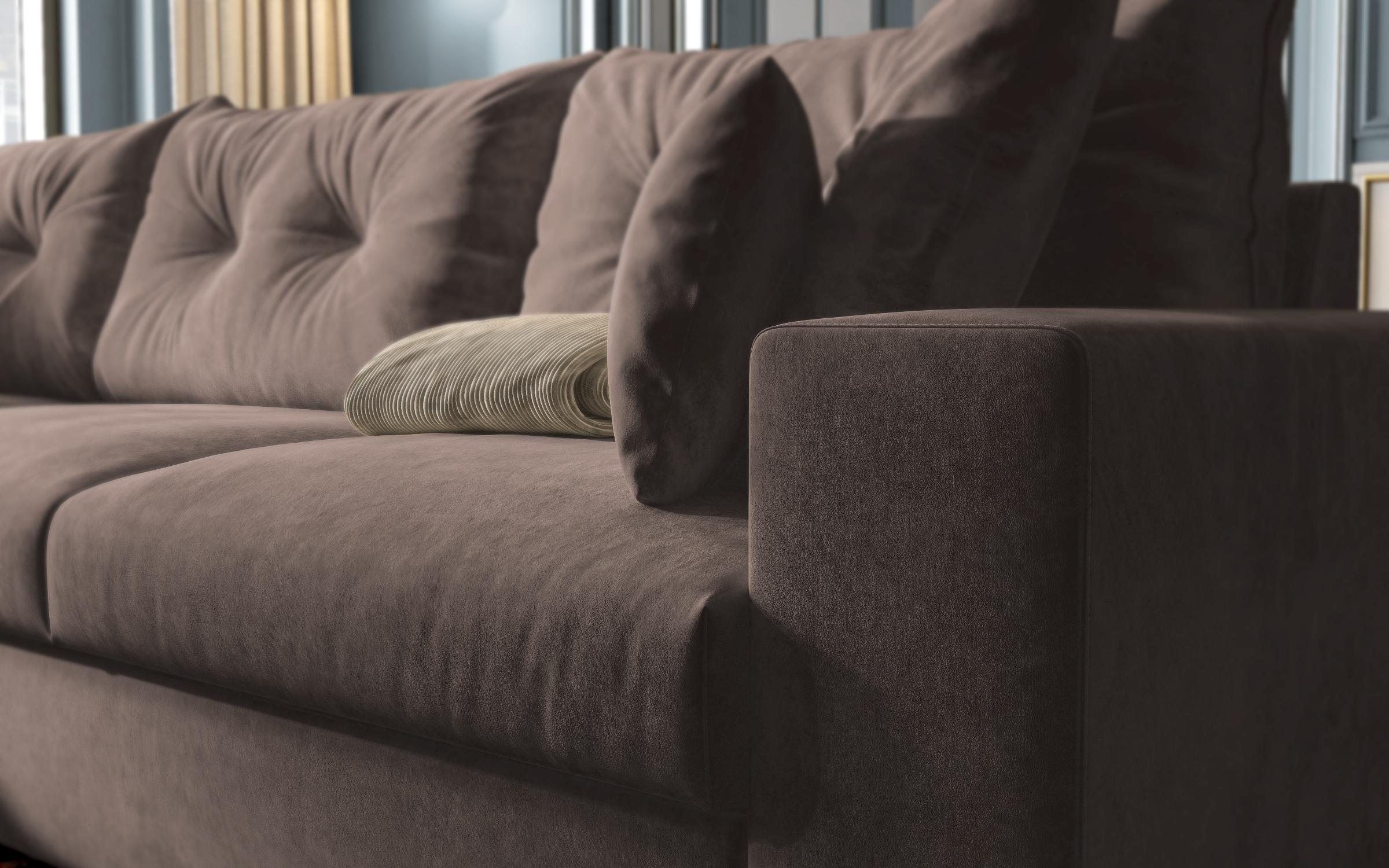 Extendable corner sofa Rome, dark brown  4