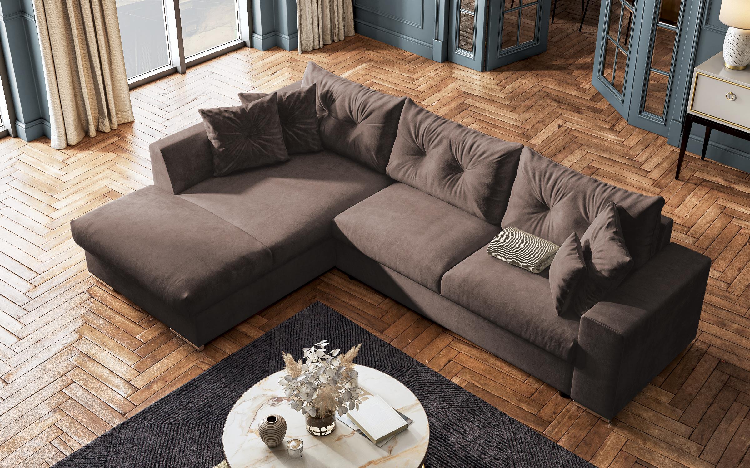 Extendable corner sofa Rome, dark brown  5