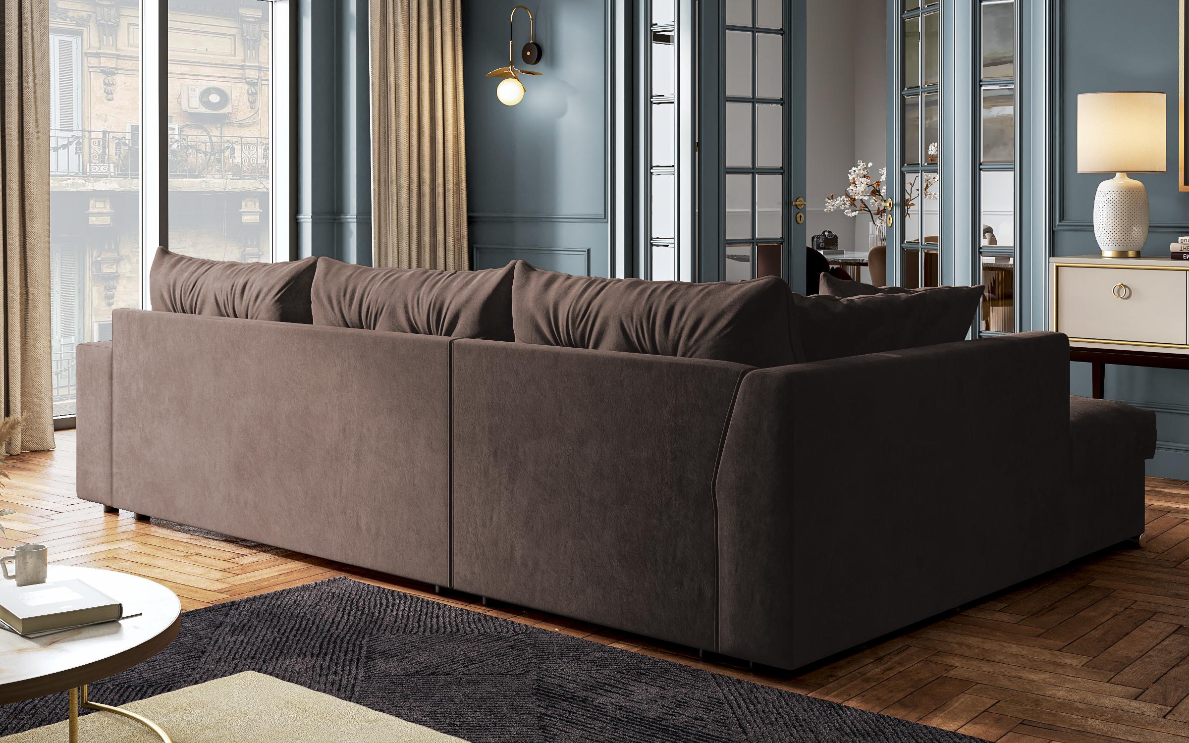 Extendable corner sofa Rome, dark brown  6