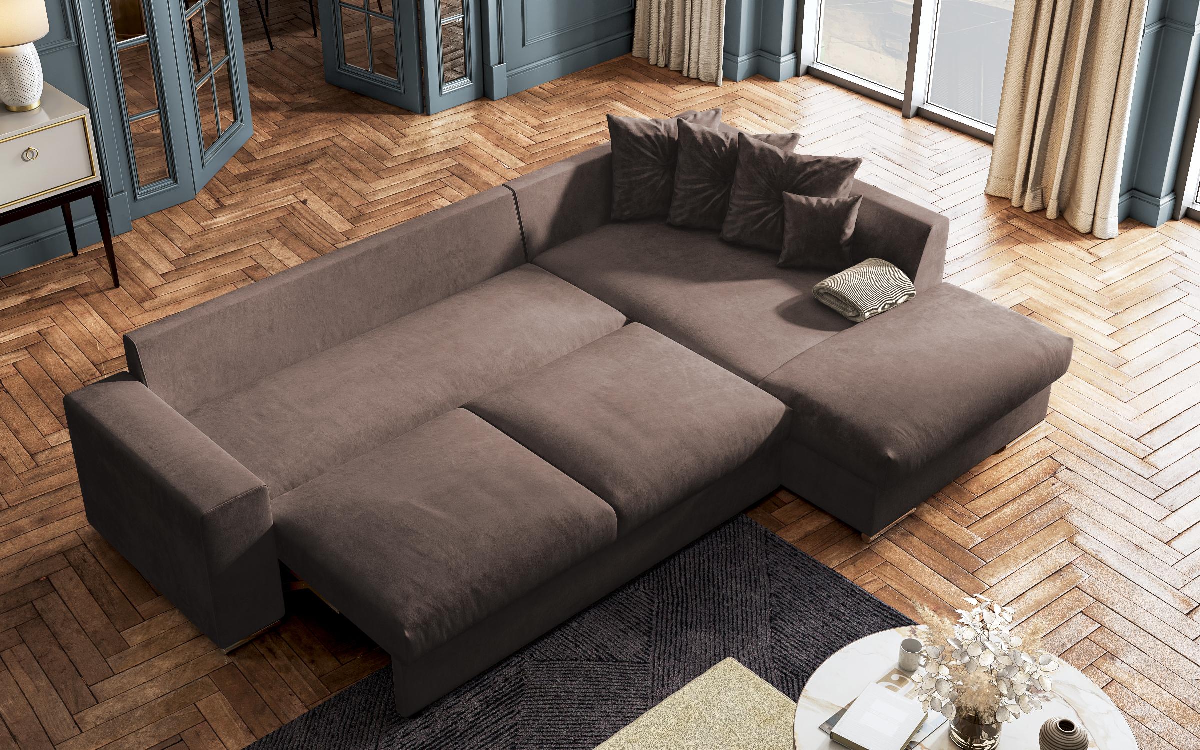 Extendable corner sofa Rome, dark brown  7