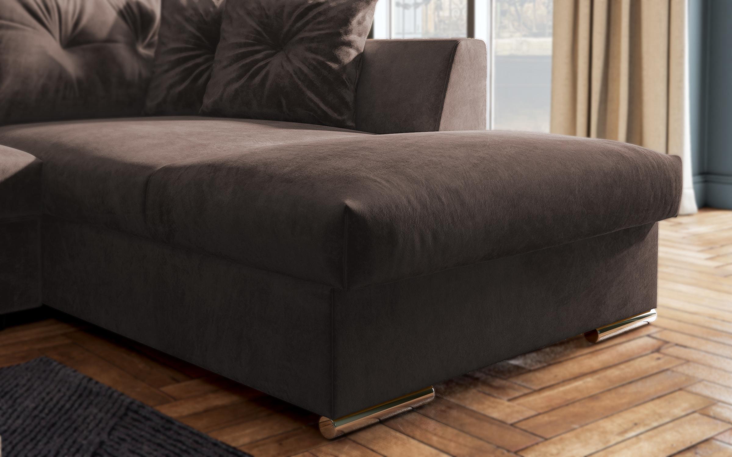 Extendable corner sofa Rome, dark brown  8