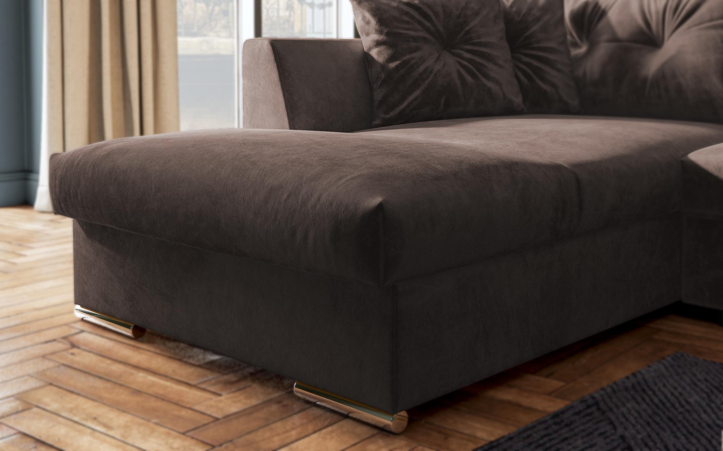 Extendable corner sofa Rome, dark brown  8