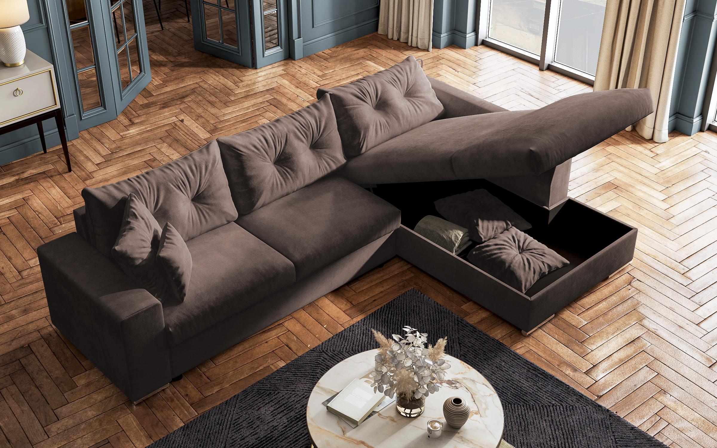Extendable corner sofa Rome, dark brown  9