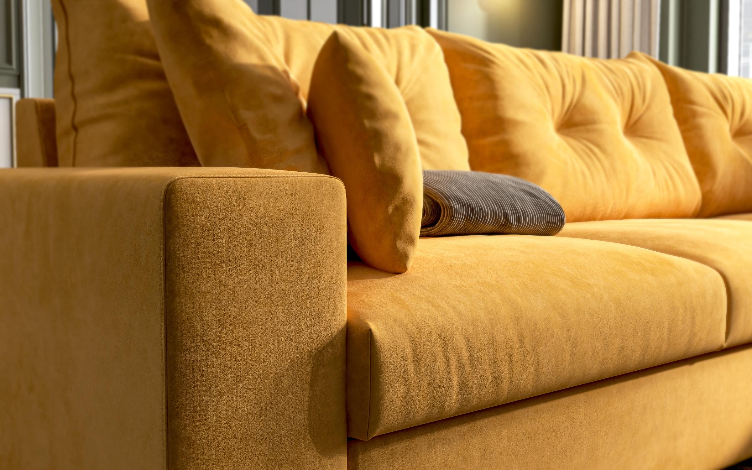 Extendable corner sofa Rome, yellow  4