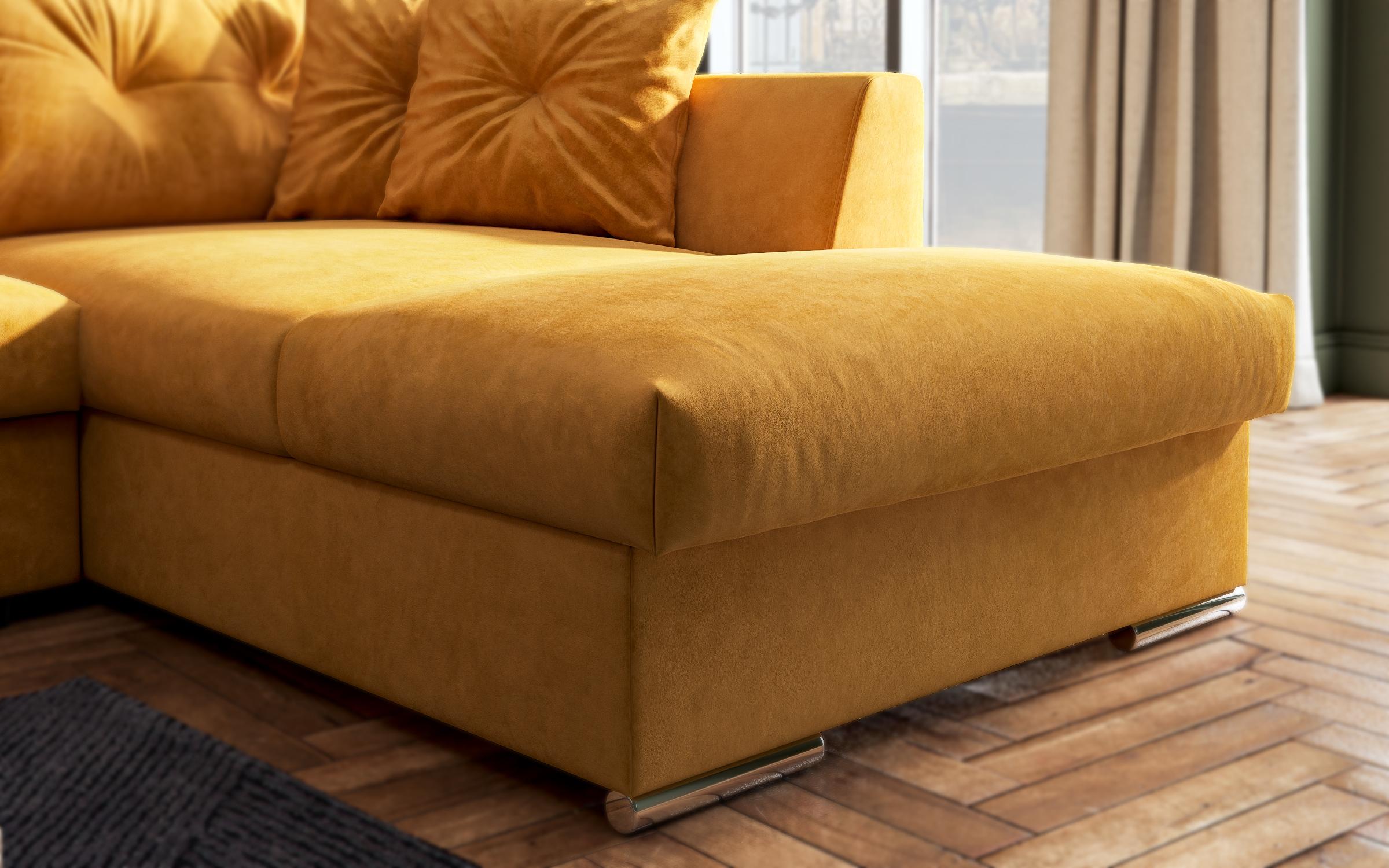 Extendable corner sofa Rome, yellow  8