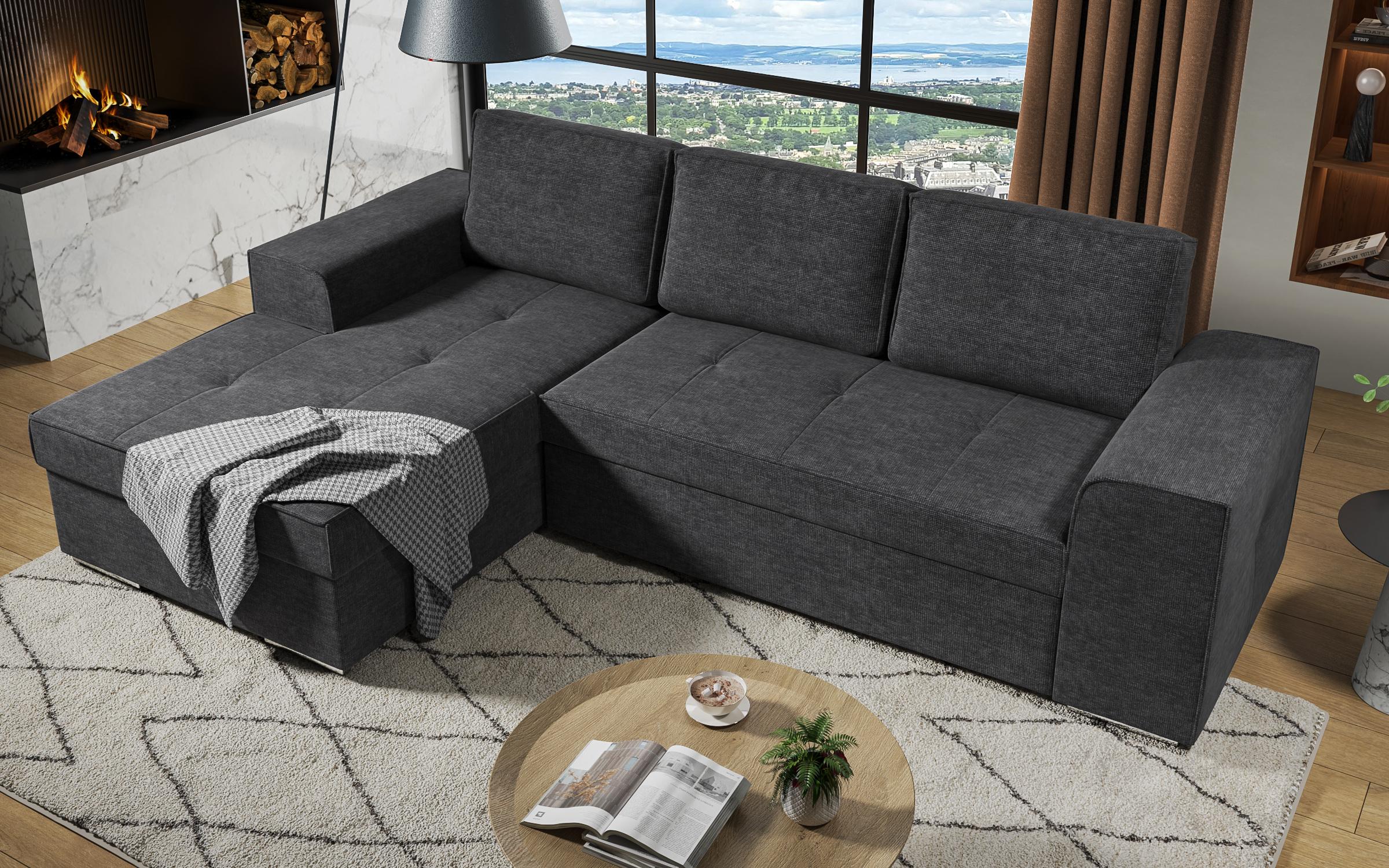 Extendable corner sofa Tivoli, dark grey  6