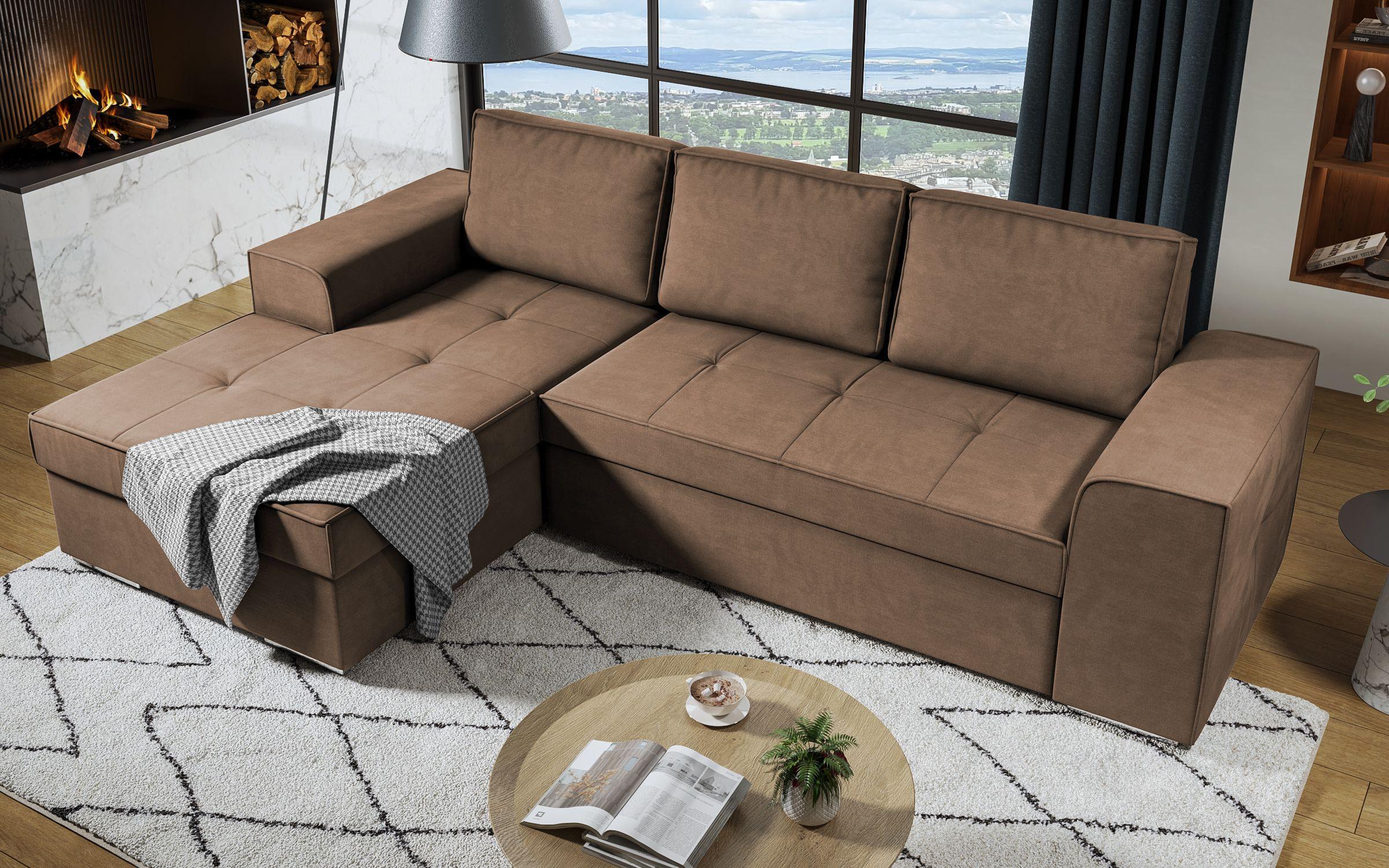 Extendable corner sofa Tivoli, brown  6