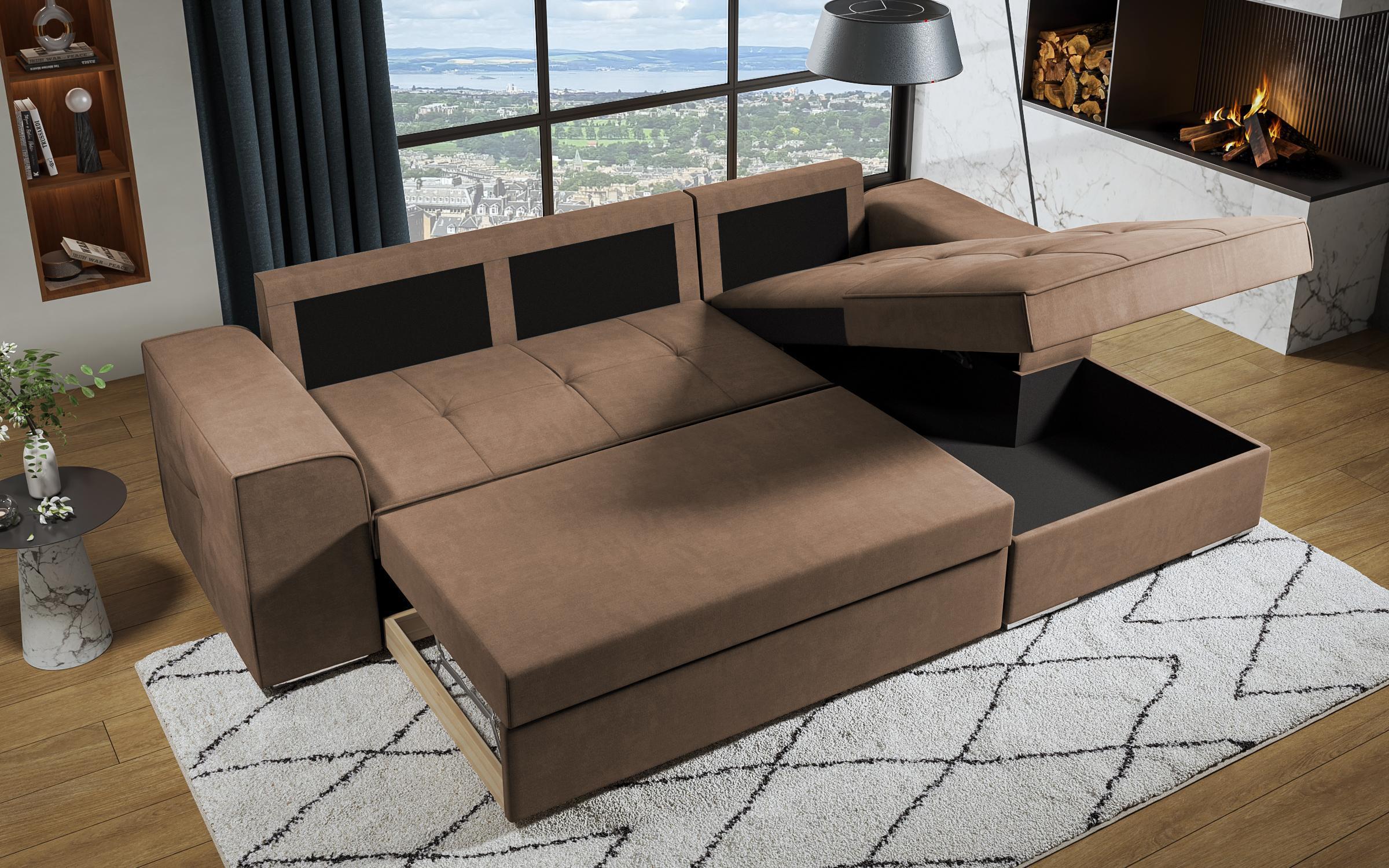 Extendable corner sofa Tivoli, brown  9