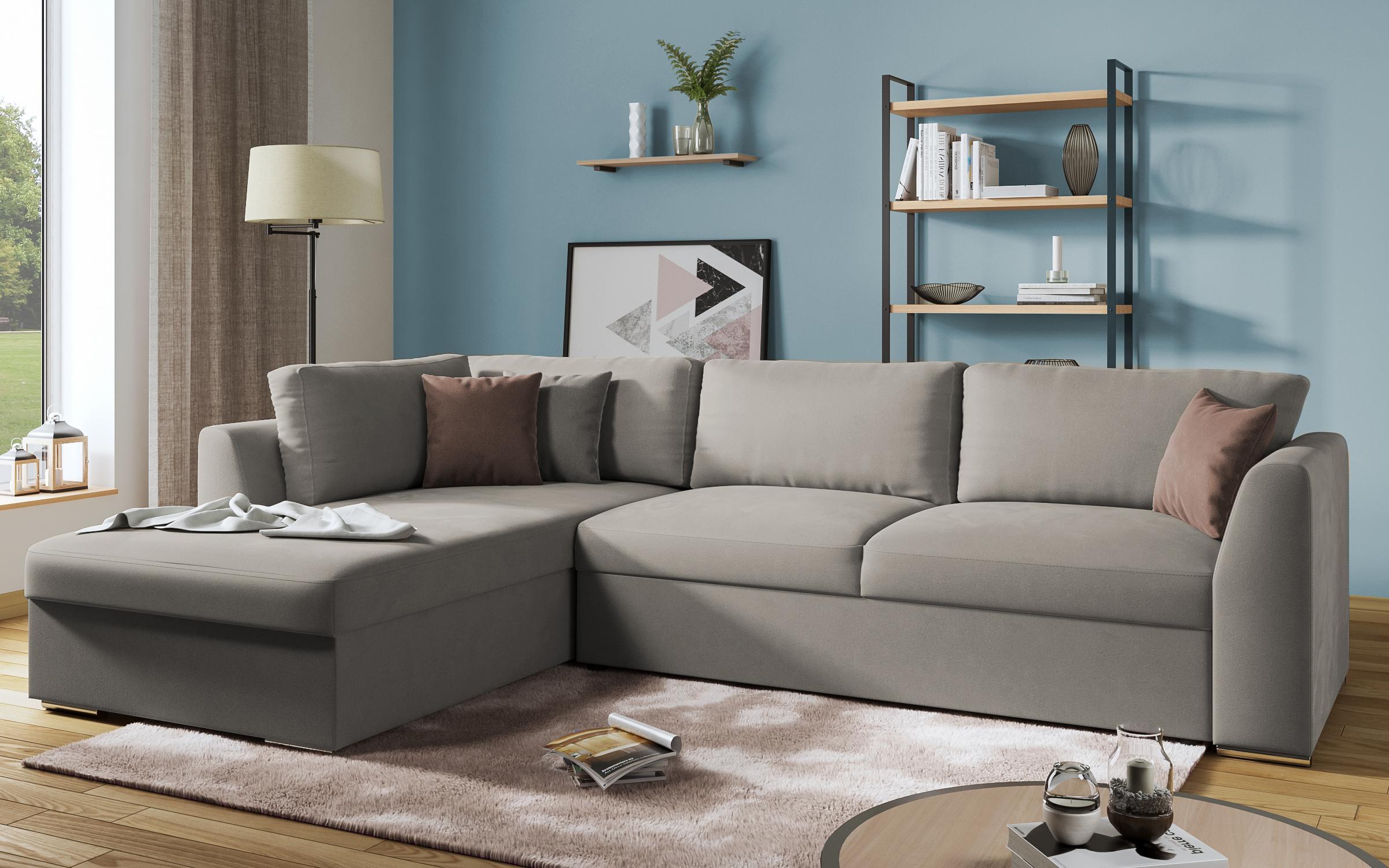 Extendable corner sofa Toscana, light brown + brown  3