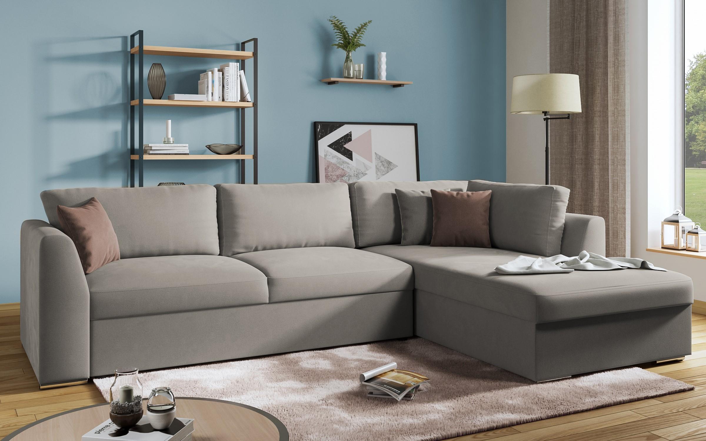 Extendable corner sofa Toscana, light brown + brown  3