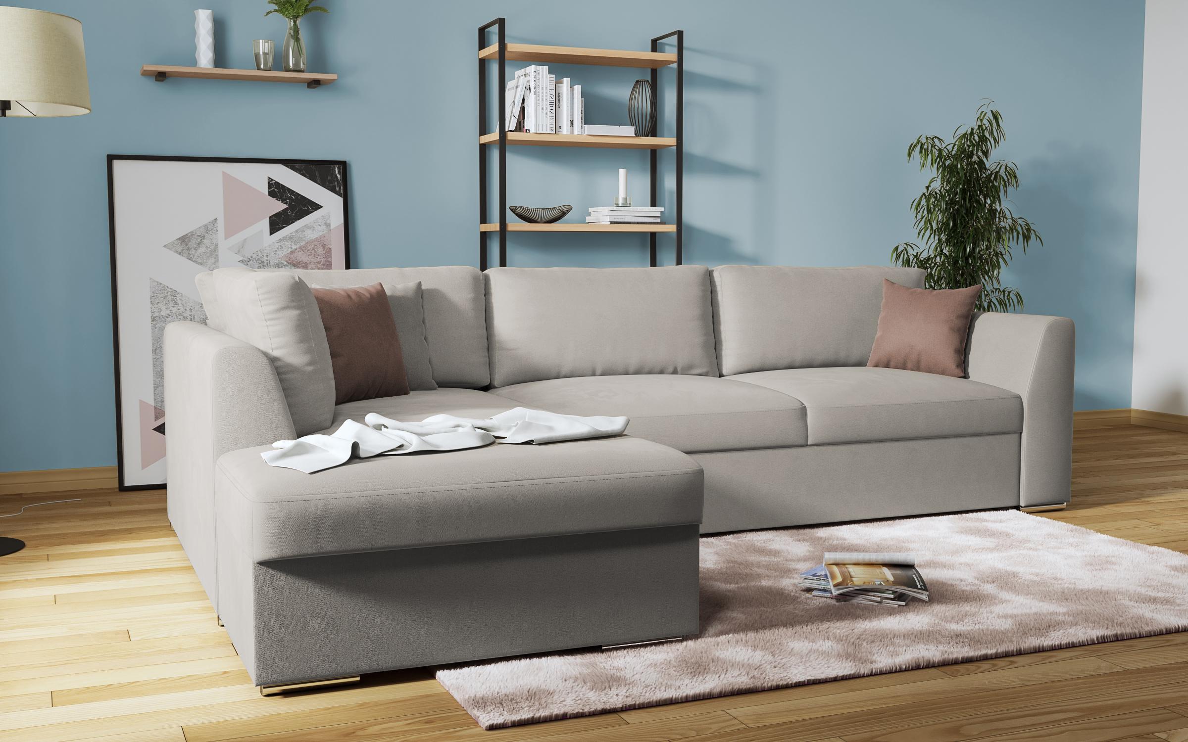 Extendable corner sofa Toscana, light brown + brown  4
