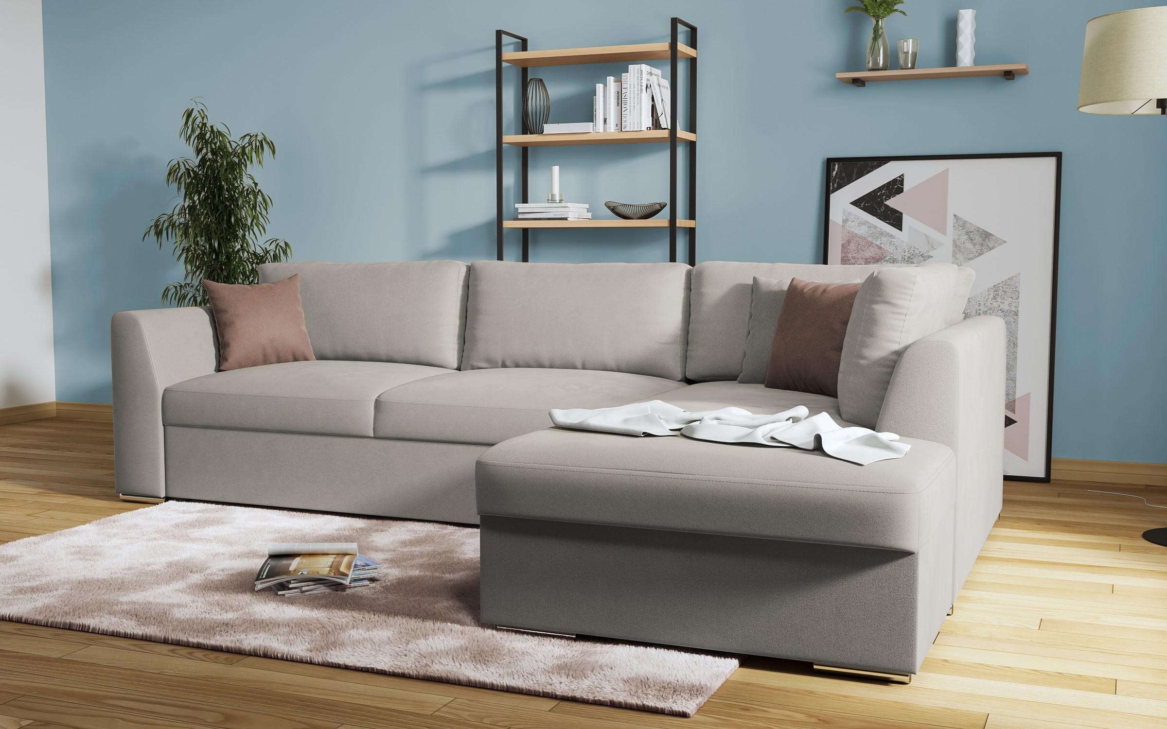 Extendable corner sofa Toscana, light brown + brown  4