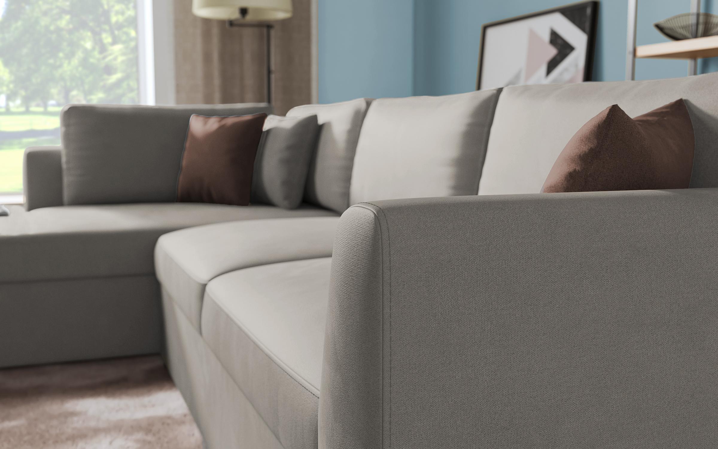 Extendable corner sofa Toscana, light brown + brown  5