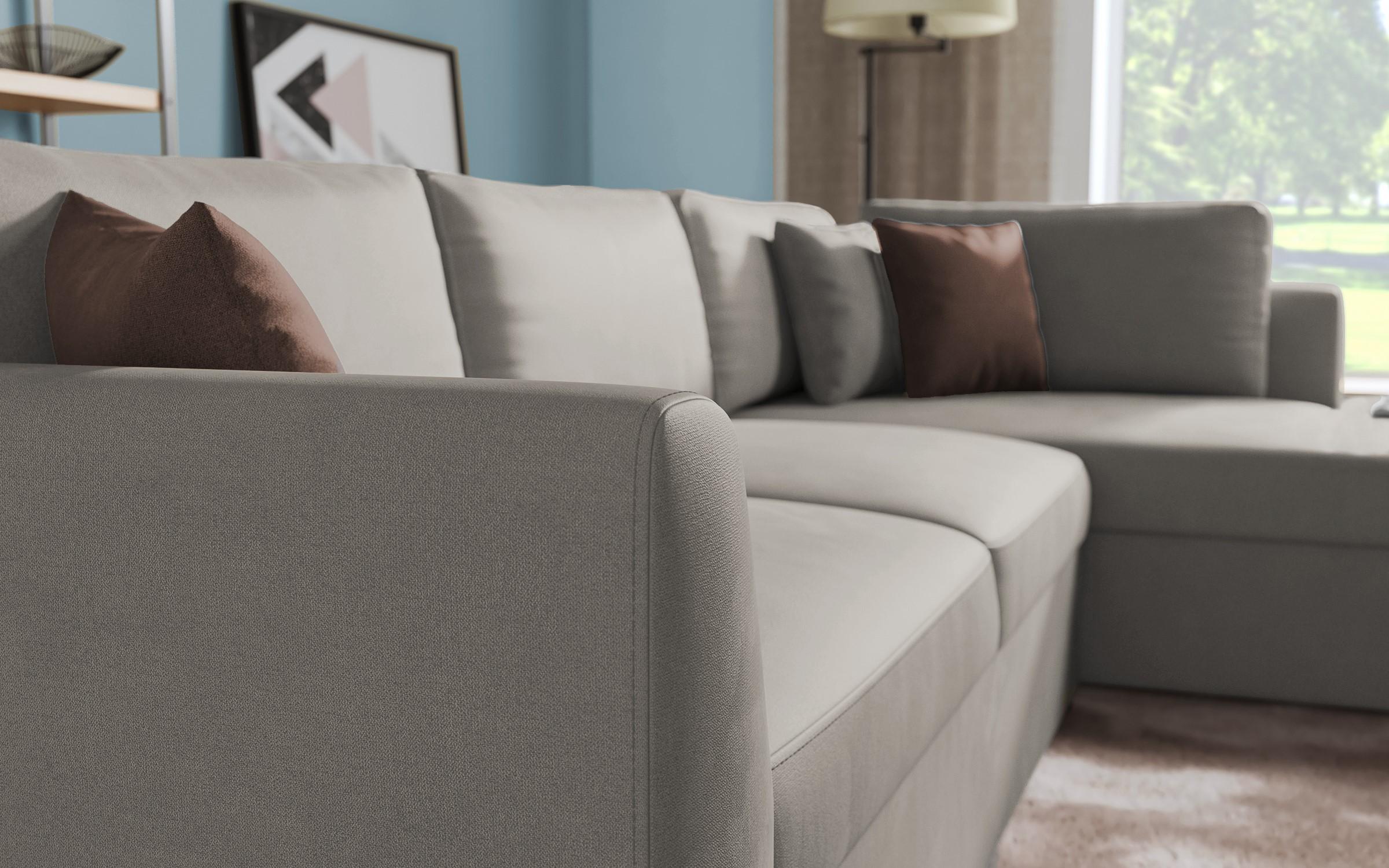 Extendable corner sofa Toscana, light brown + brown  5