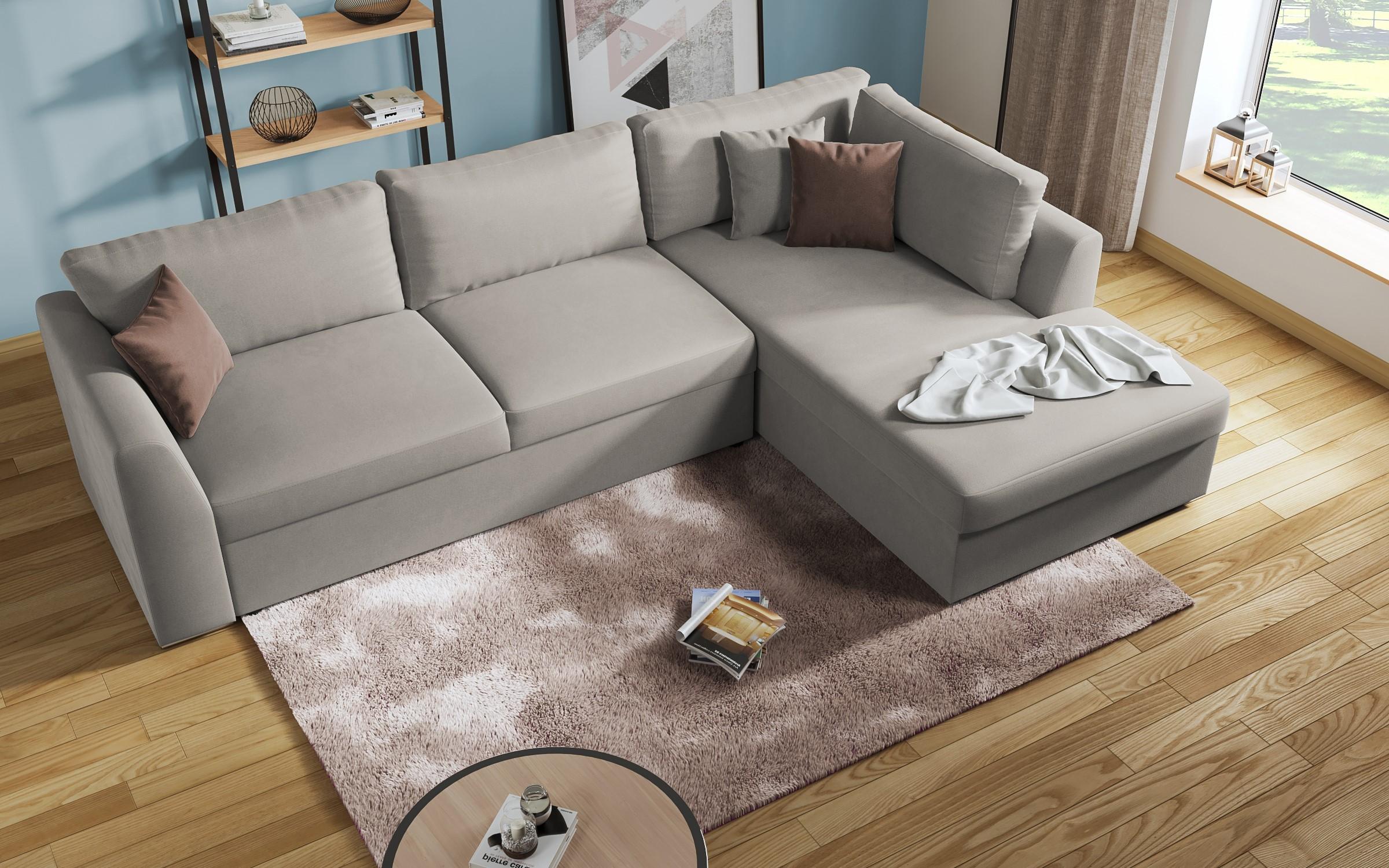 Extendable corner sofa Toscana, light brown + brown  6