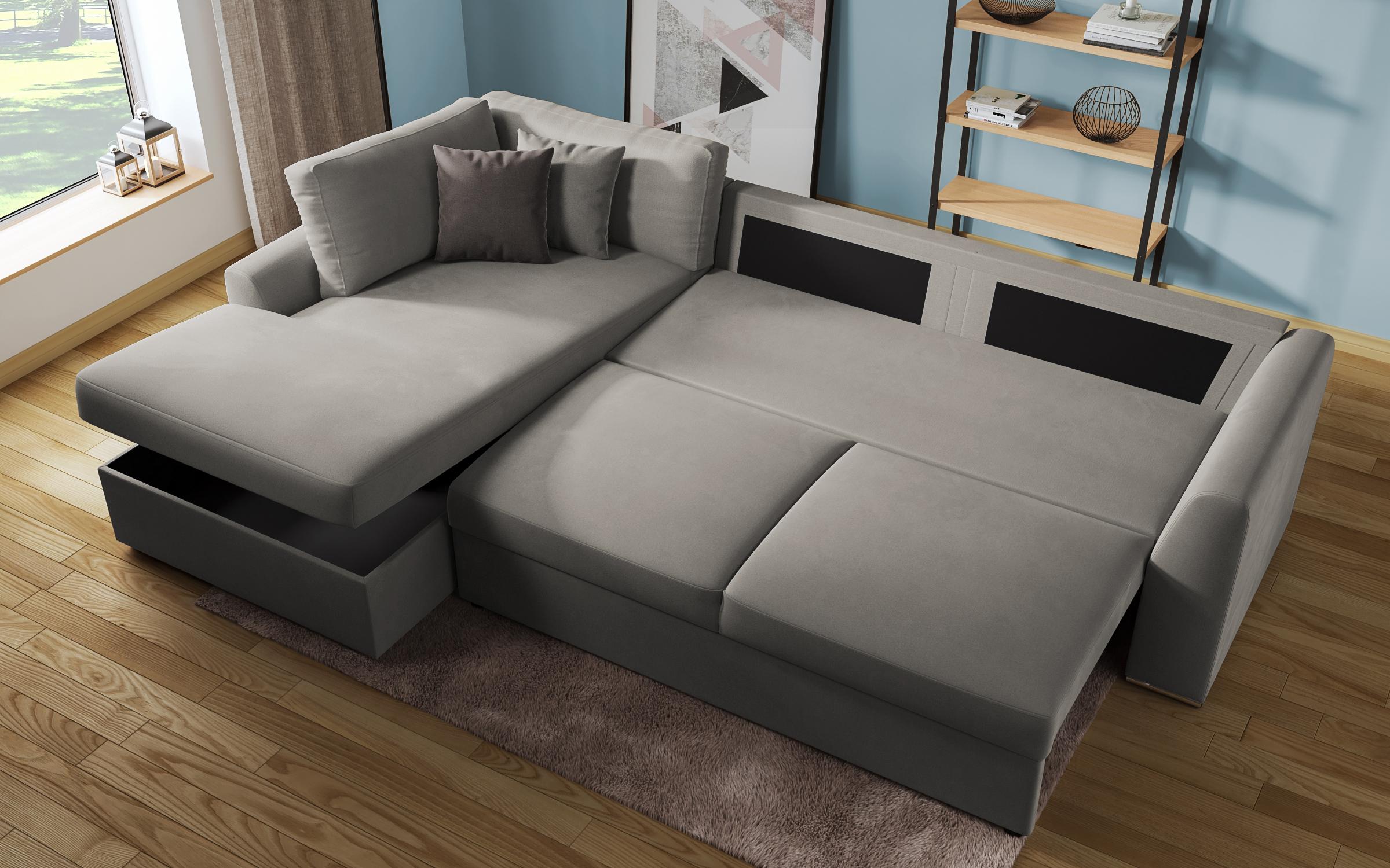 Extendable corner sofa Toscana, light brown + brown  8