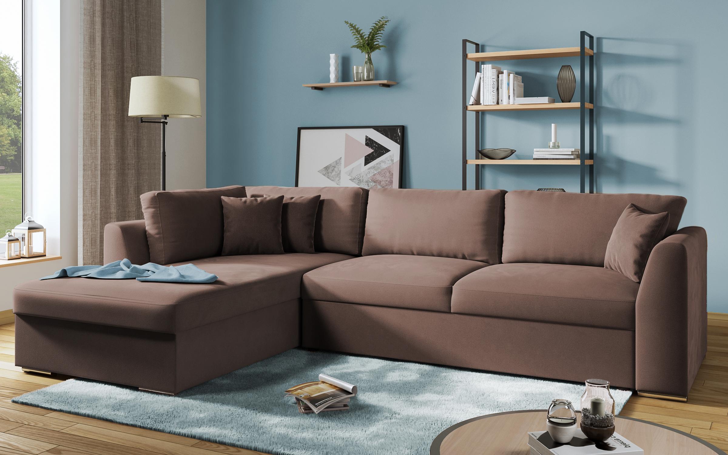 Extendable corner sofa Toscana, brown  5