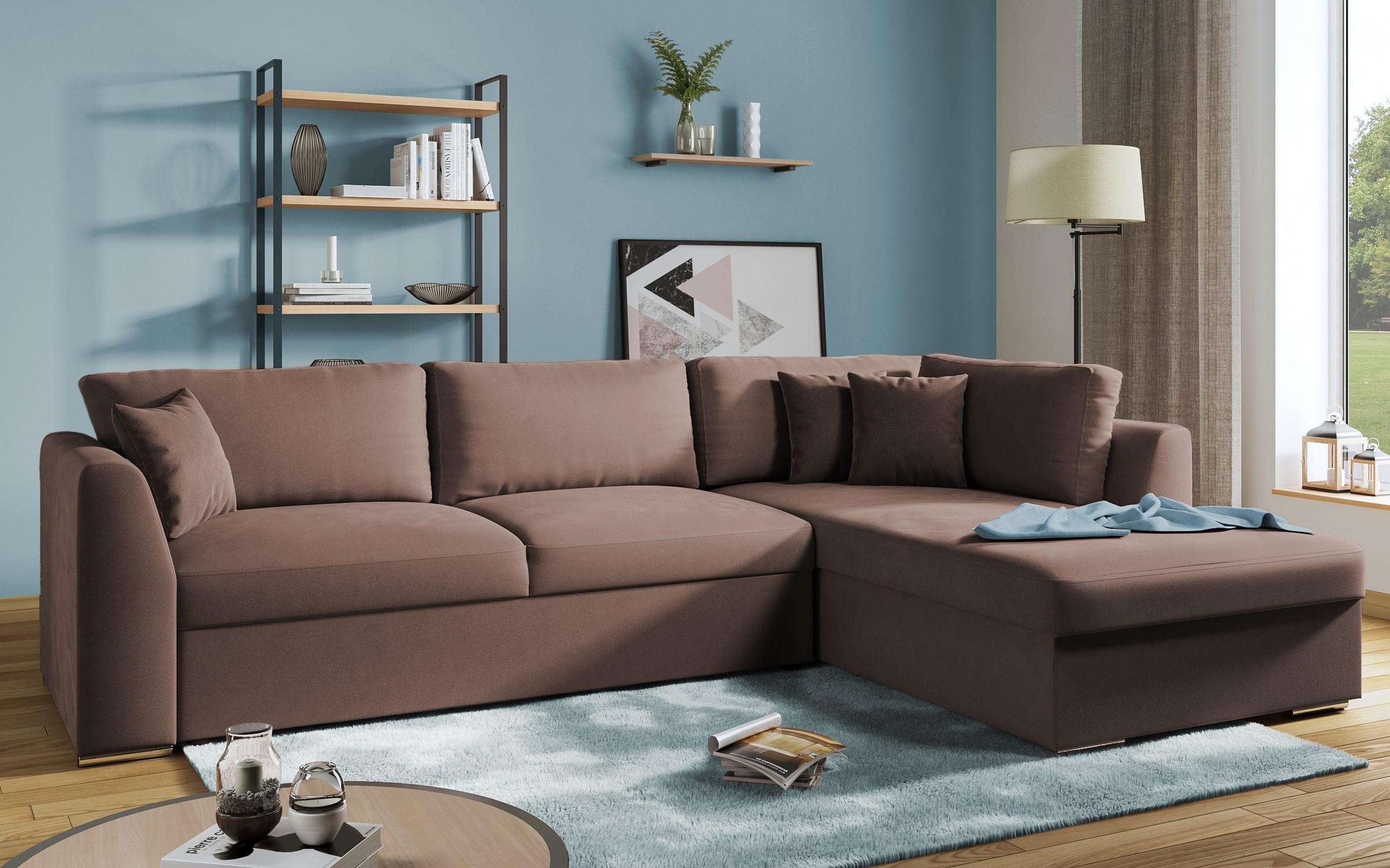 Extendable corner sofa Toscana, brown  5