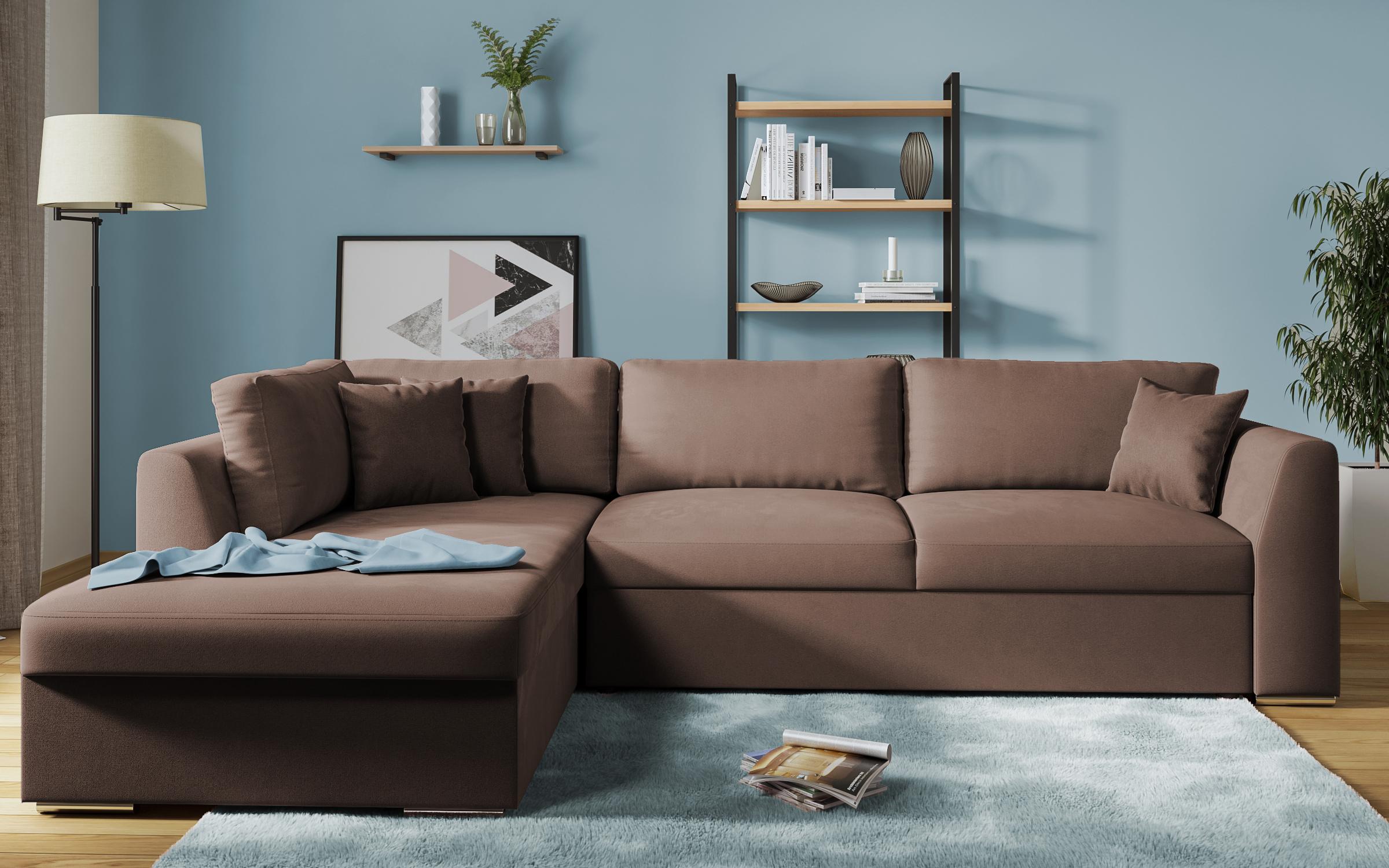 Extendable corner sofa Toscana, brown  4