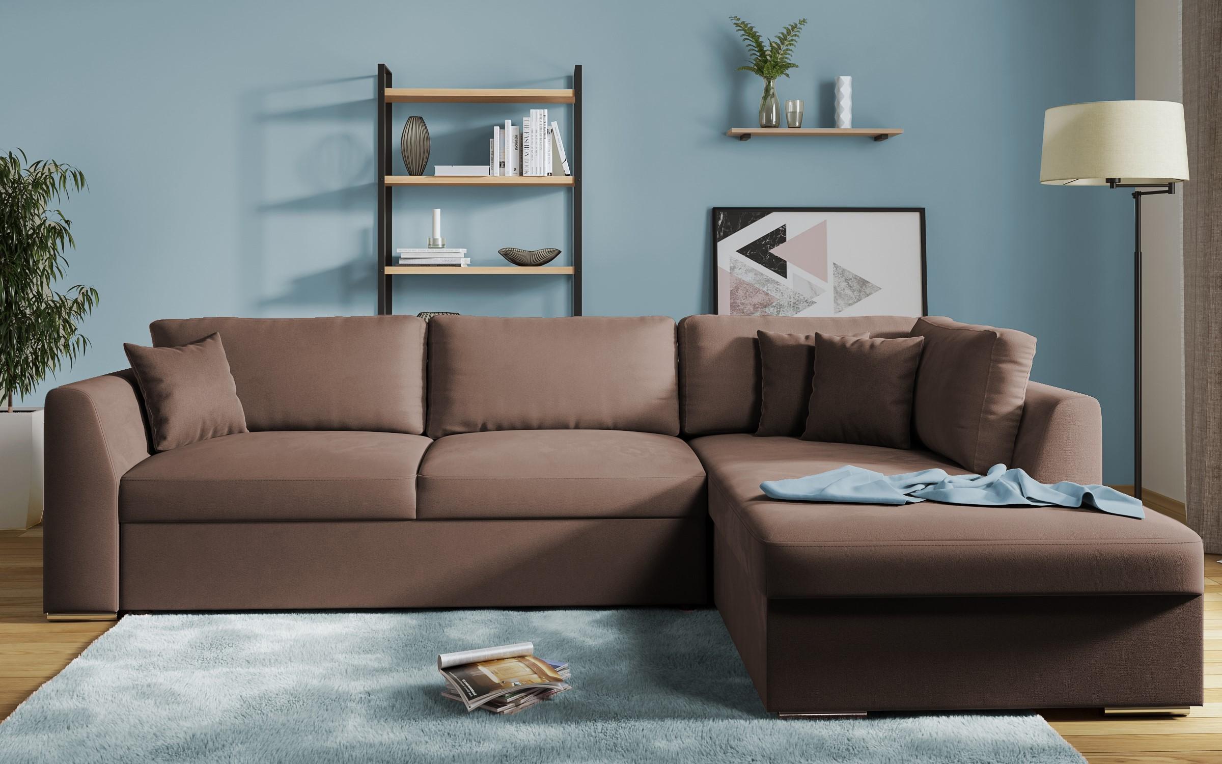 Extendable corner sofa Toscana, brown  4